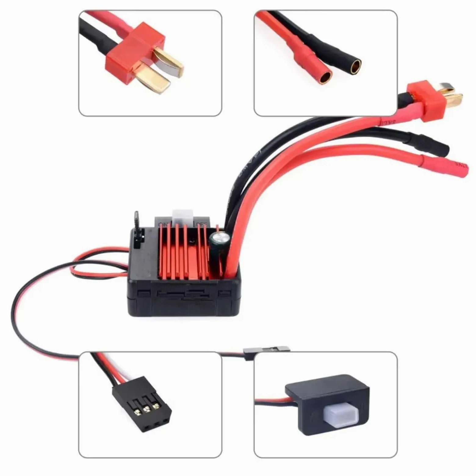 Regolatore velocità Rc per Traxxas per TRX4 per RGT per Axial per SCX10 1/10 1/12 RC Auto 540 550 Impermeabile Brushed ESC 80A Motore Camion Fuoristrada per Buggy