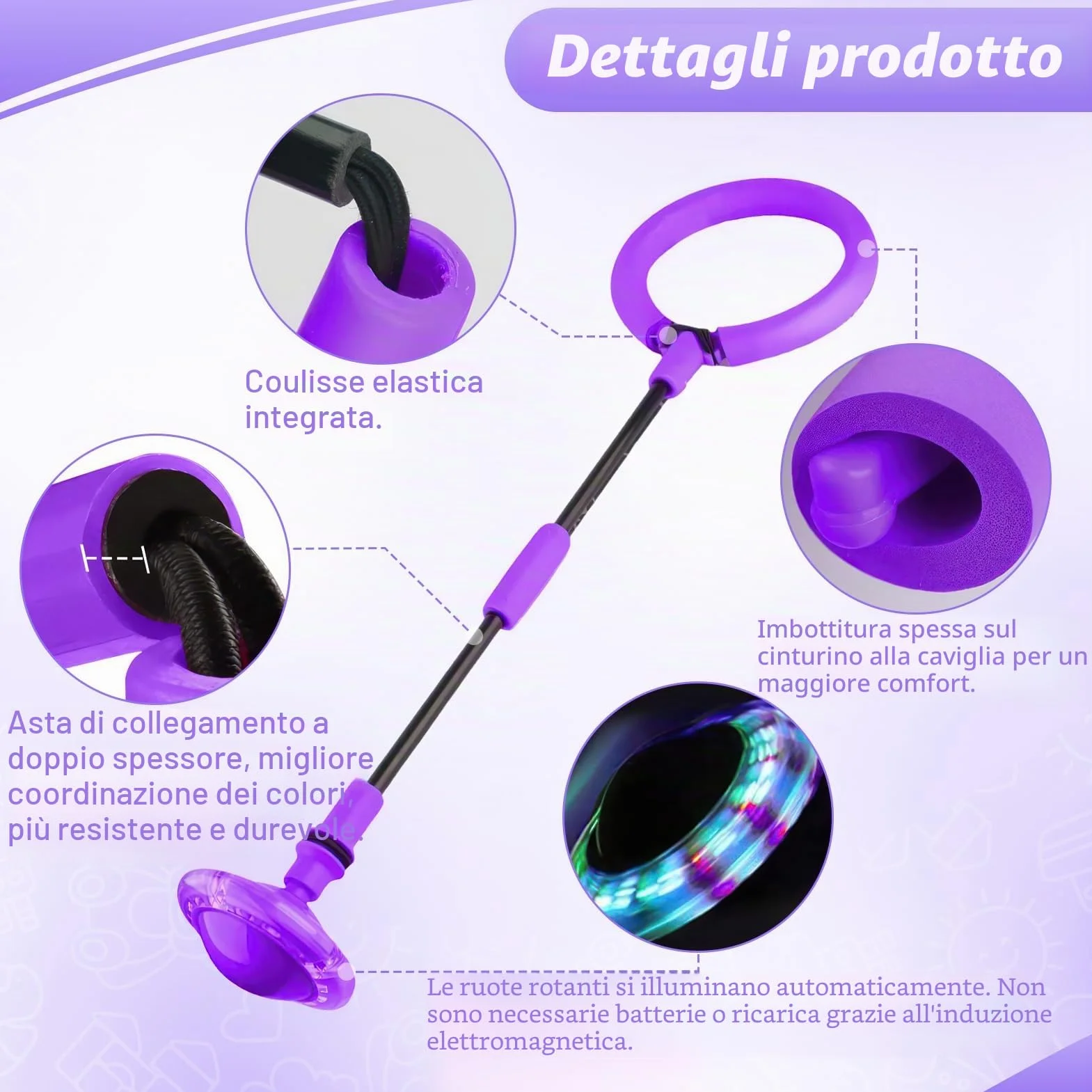 Anello di Salto Della Palla per Caviglia,Palla da Salto Pieghevole Ankle Skip Ball Lampeggiante Palla per Saltare Regalo Giochi per Bambini 6, 8, 9, 10, 11, 12 AnniCaviglia