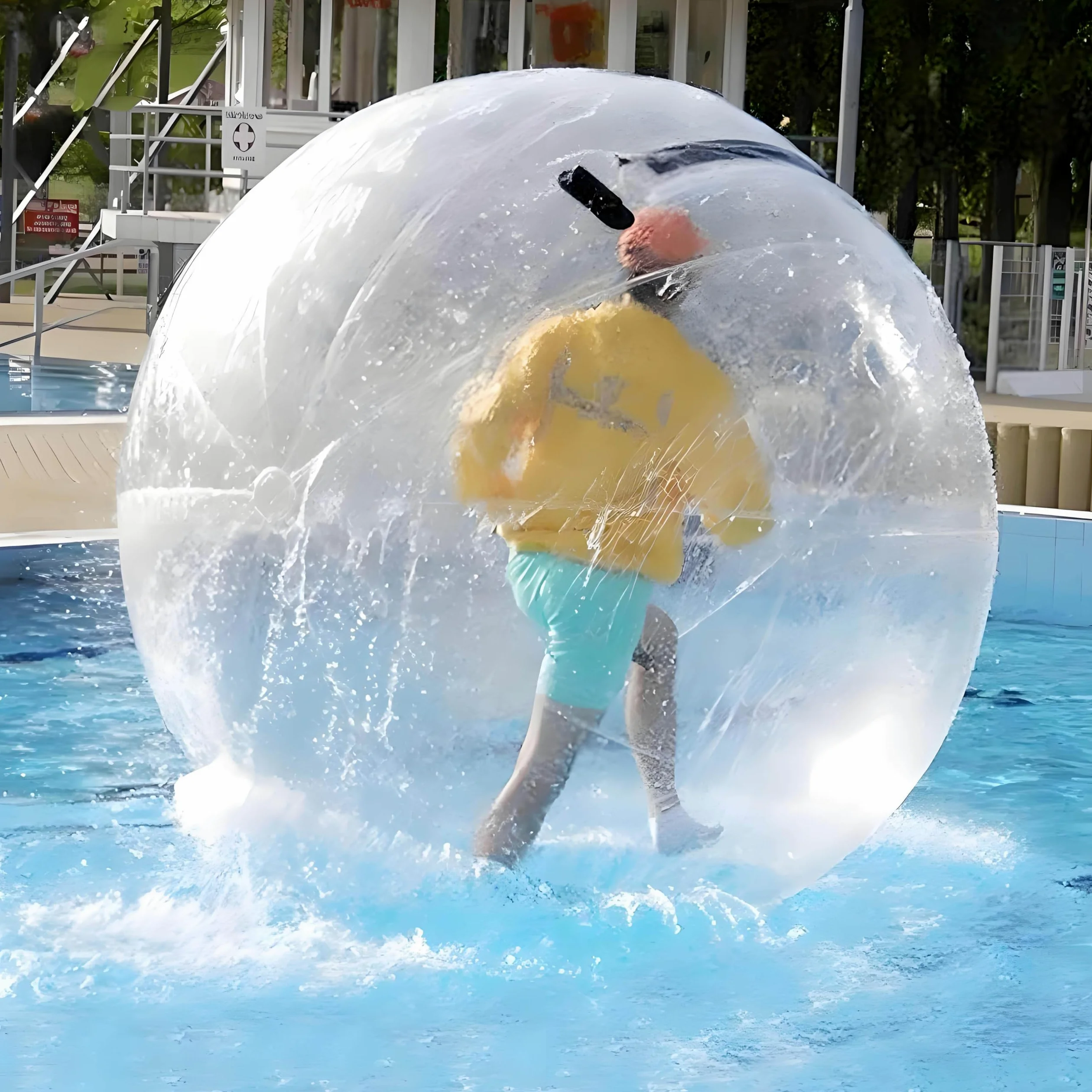 Palla gonfiabile da passeggio in acqua da 1,5-2,5 m, in PVC, con cerniera, attrezzatura per l'intrattenimento per spiagge e piscine.,1.5m