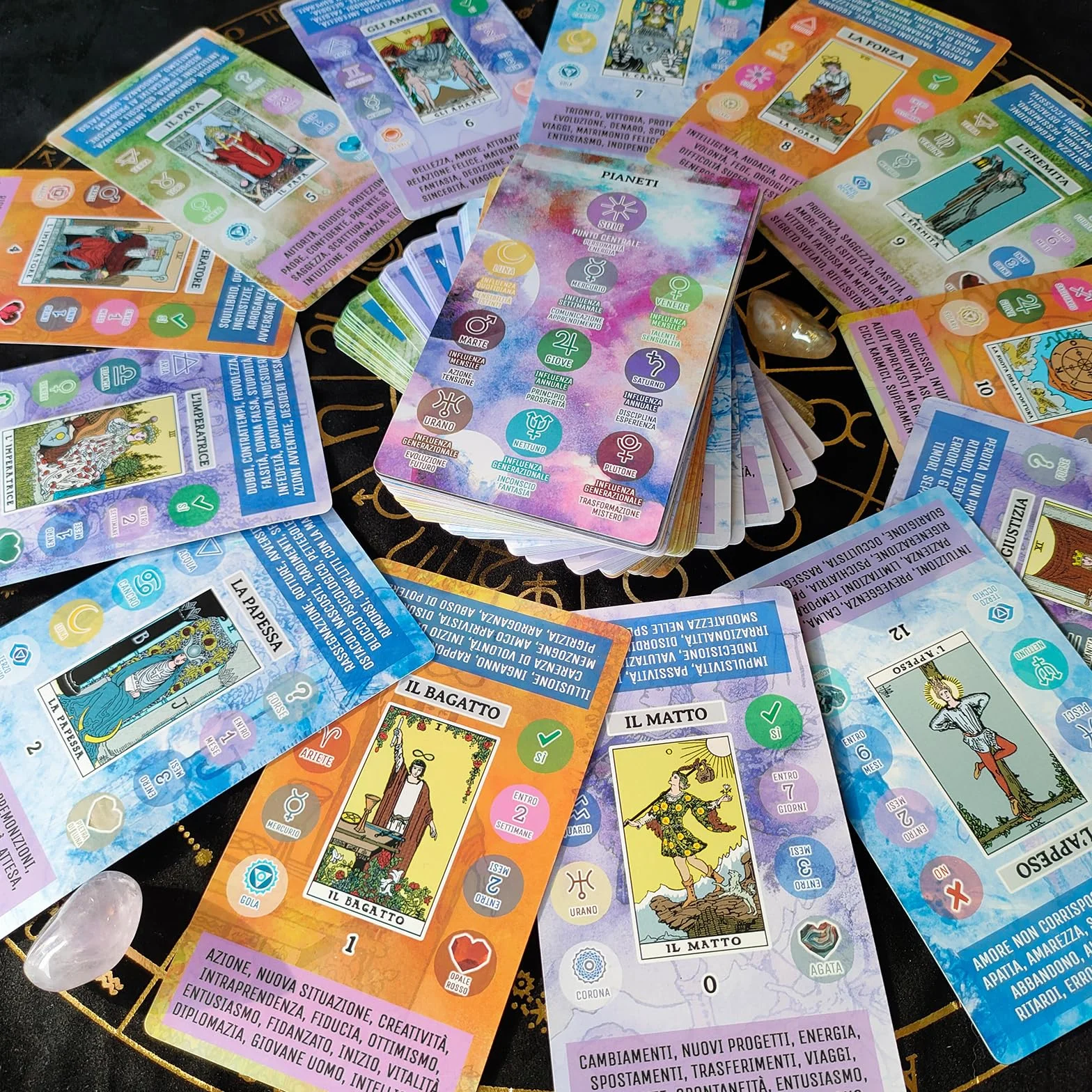 L'Oracolo dei Tarocchi in Italiano, 86 Carte Divinatorie con Libro Guida per Principianti ed Esperti