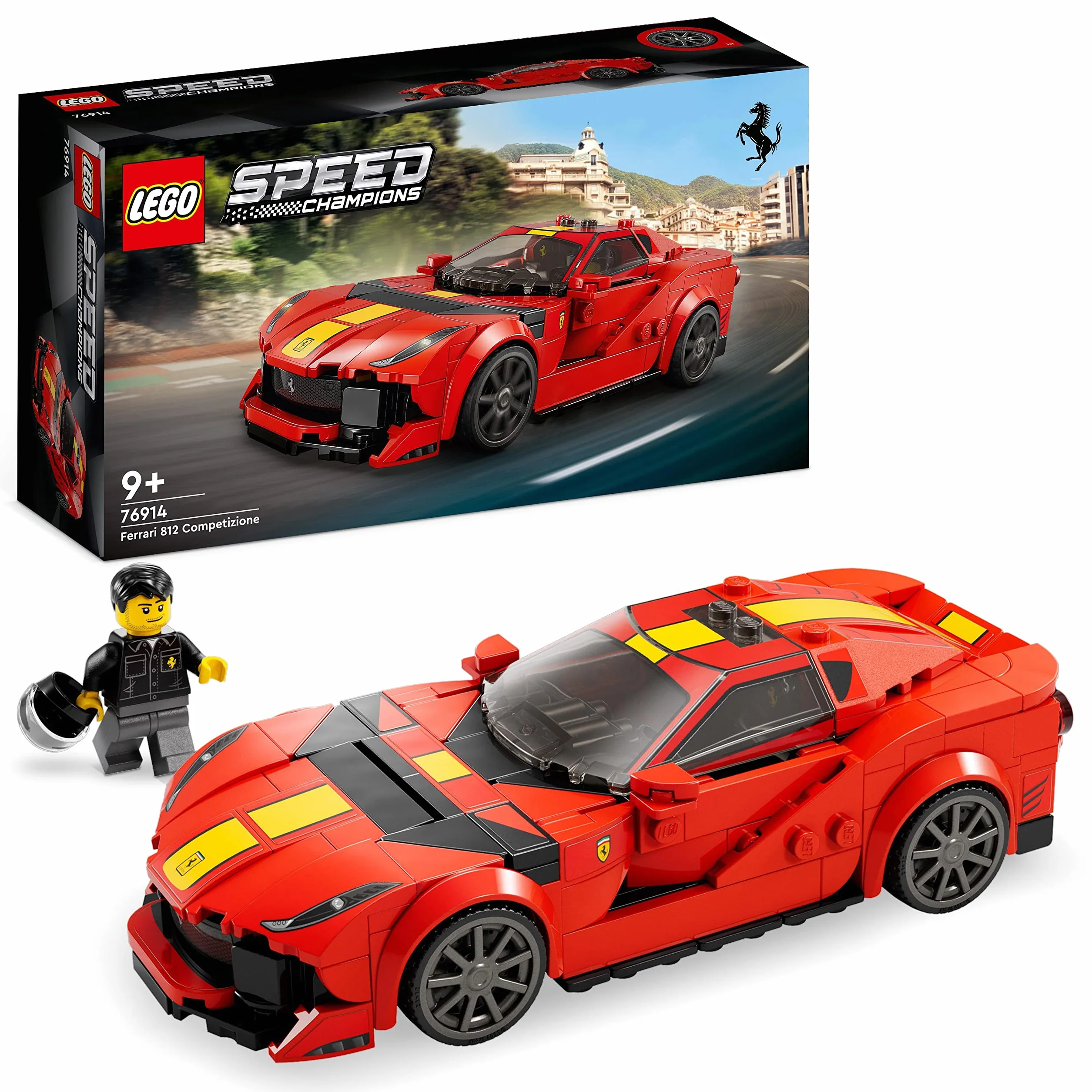 LEGO Speed Champions Ferrari 812 Competizione, Modellino di Auto Sportiva da Costruire, Set con Macchina Giocattolo da Collezione, Idea Regalo per Bambini e Bambine da 9 Anni, Serie 2023 76914