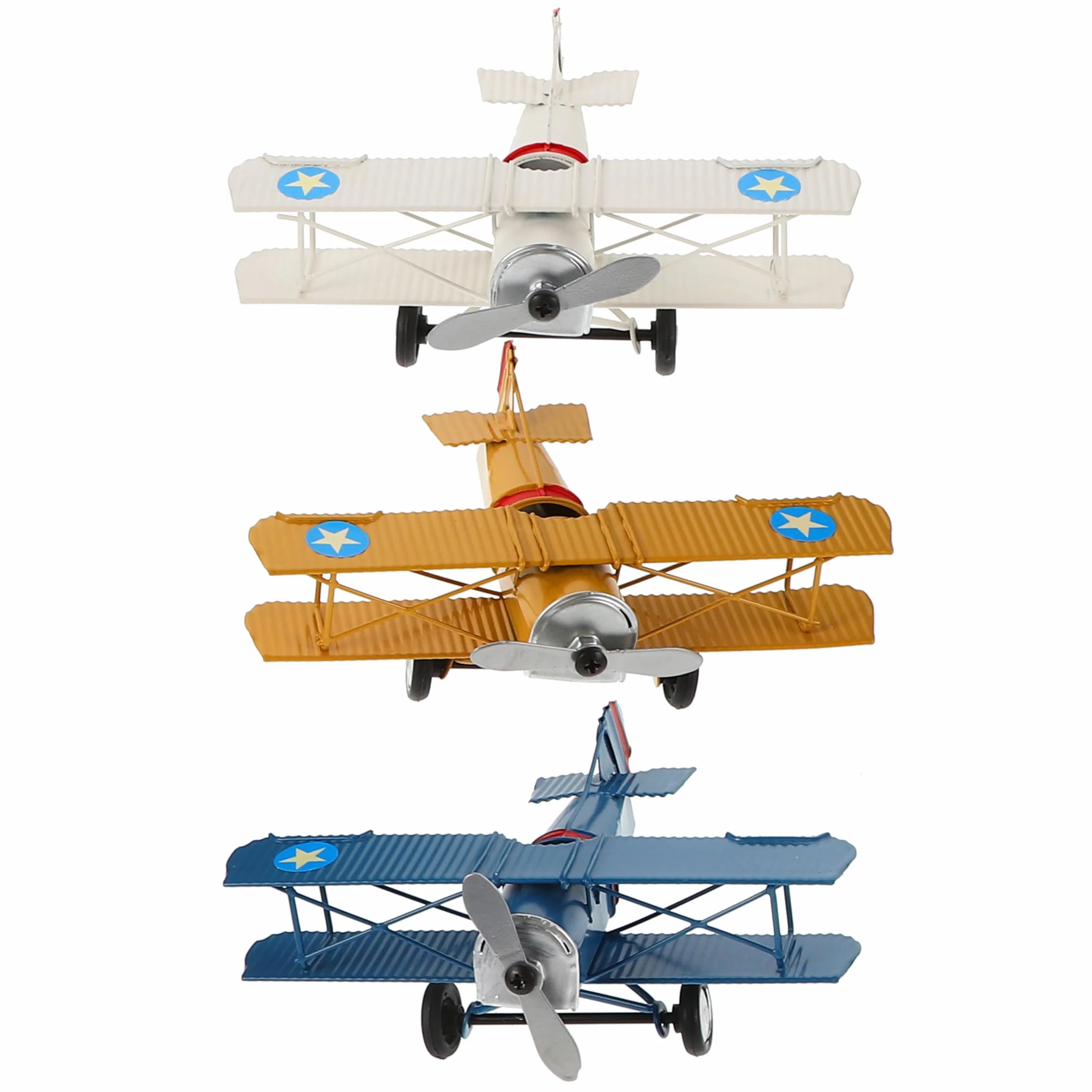 Toyvian Ornamento Aereo Vintage in Metallo Per Decorazione Casa Ufficio Scrivania Di Aeroplano Artigianale Compatto 6.5X5.1X2.4 Pollici
