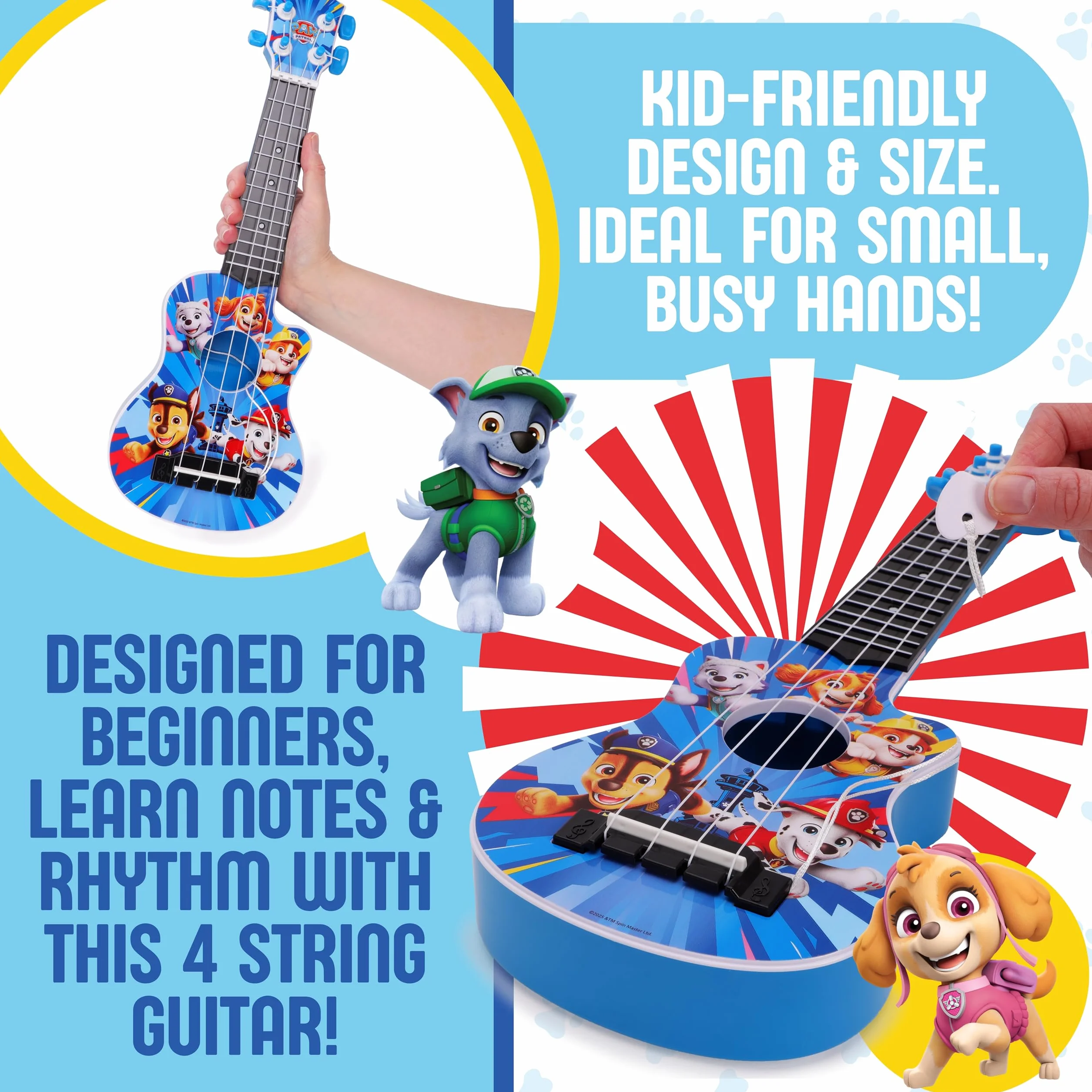 Paw Patrol La Mia Prima Chitarra 40 cm Strumento Musicale Giocattolo per Bambini Età 3+