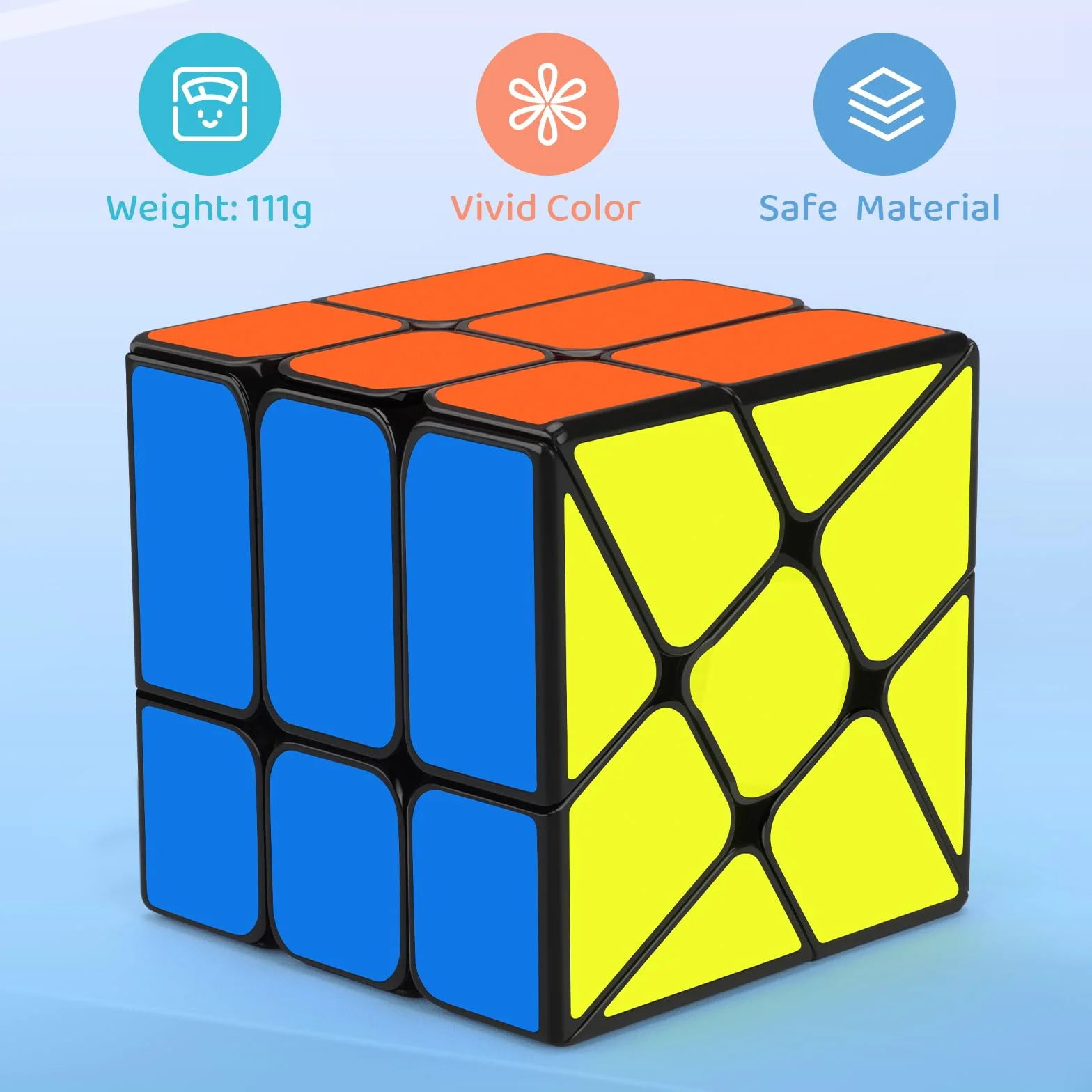 Maomaoyu Fenghuolun Cubo Magico Strani, Speed Cube Originale Adesivizzati, Giocattoli e Regali per Bambini e Adulti