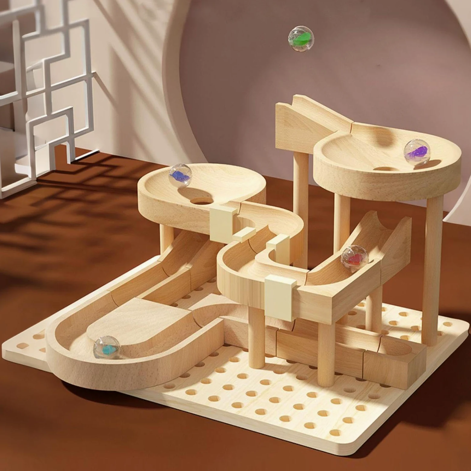 Pista per Biglie Giochi STEM In Legno Per Apprendimento | Labirinto Di Biglie Da Costruzione Giocattoli Educativi Per Bambini per Aula Casa Scuola Asilo Compleanno Natale Bambini