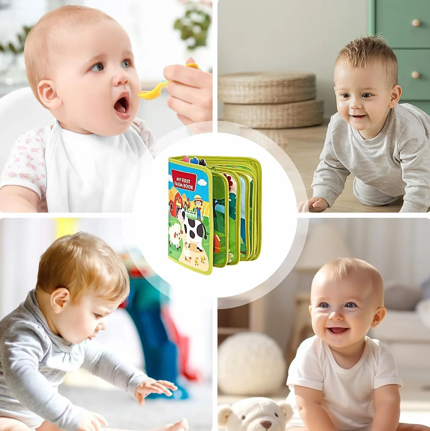 Busy Board Montessori Libro Interattivo 1 Anno - Quiet Book Sensoriale Educativo - Giochi 1-6 Anni Tavolo Pannello di Feltro Attività Valigetta Didattici Regalo Bimbo