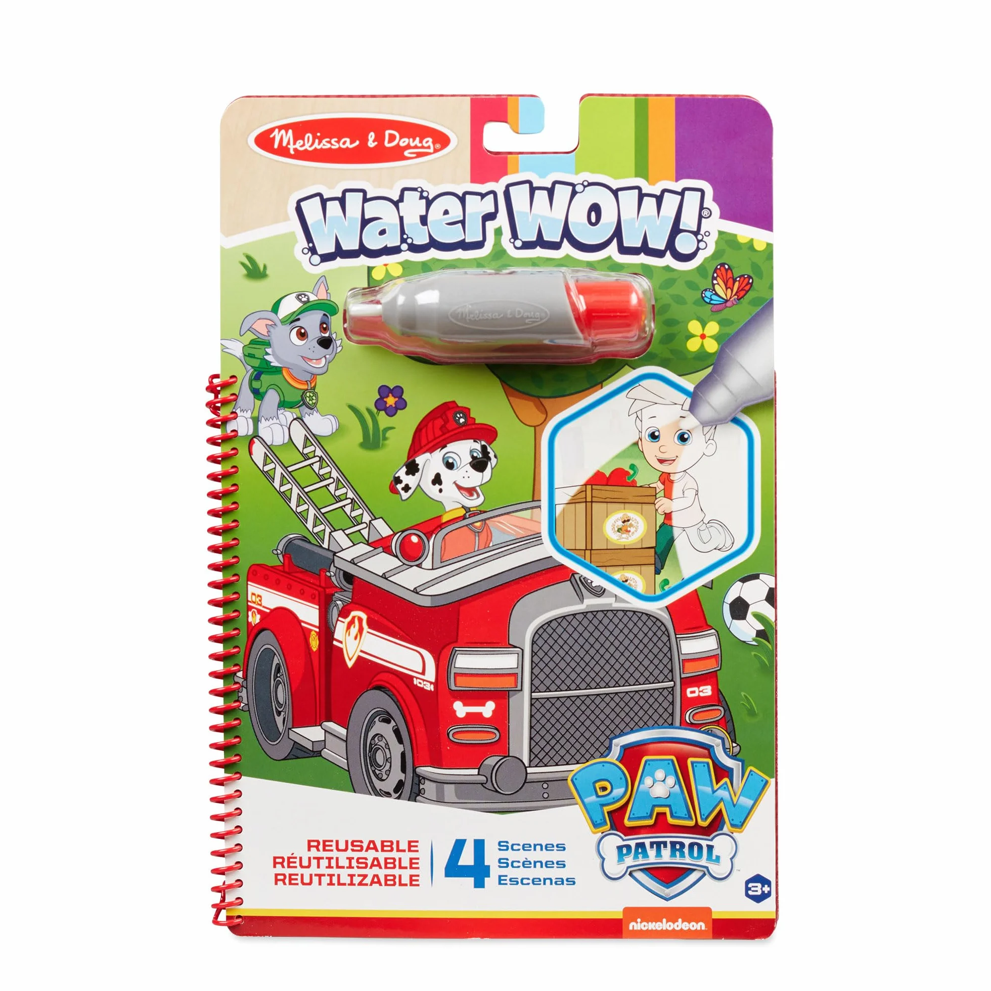 Melissa & Doug Water Wow! Paw Patrol Marshall Libro Magico da Colorare con Penna Magica, Album da Colorare con Pennarelli Ad Acqua, Giochi da Viaggio per Bambini 3-7 Anni