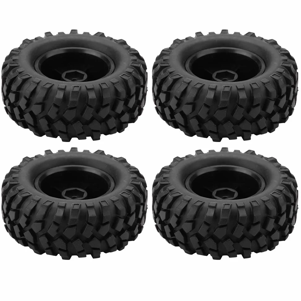 KIMISS 1 10 Rc Truck Wheels 12Mm Hex Slash 4X4 Pneumatici Gomma Plastica 4Pcs 6 Fori Pneumatici per Ruote Pneumatici in Gomma con Mozzi per 1 10 Scala Rc Crawler off Road Truck