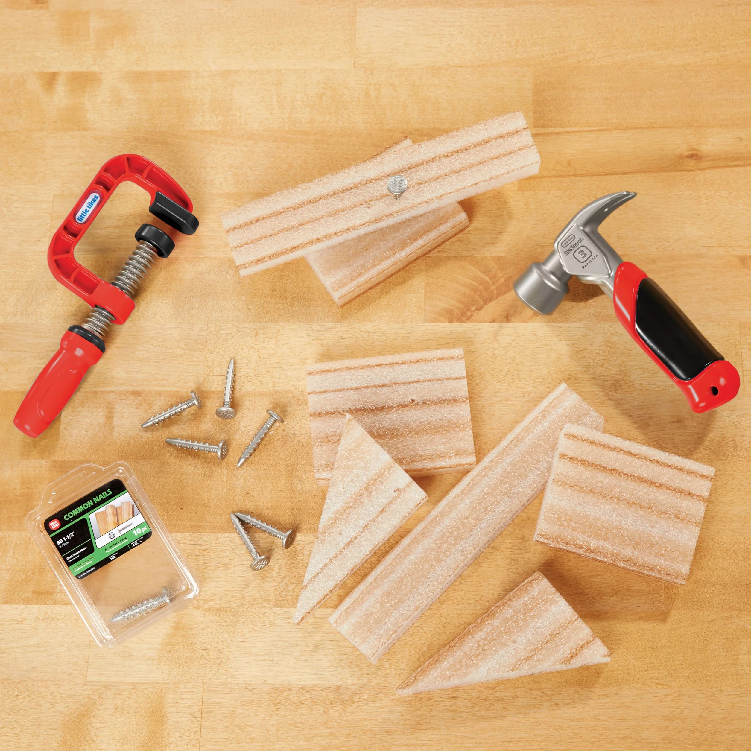 Little Tikes Creative Construction Hammer & Nail Set - Include 5 Accessori, Set di Costruzioni per Gioco di Finzione, per Bambini. età 3+