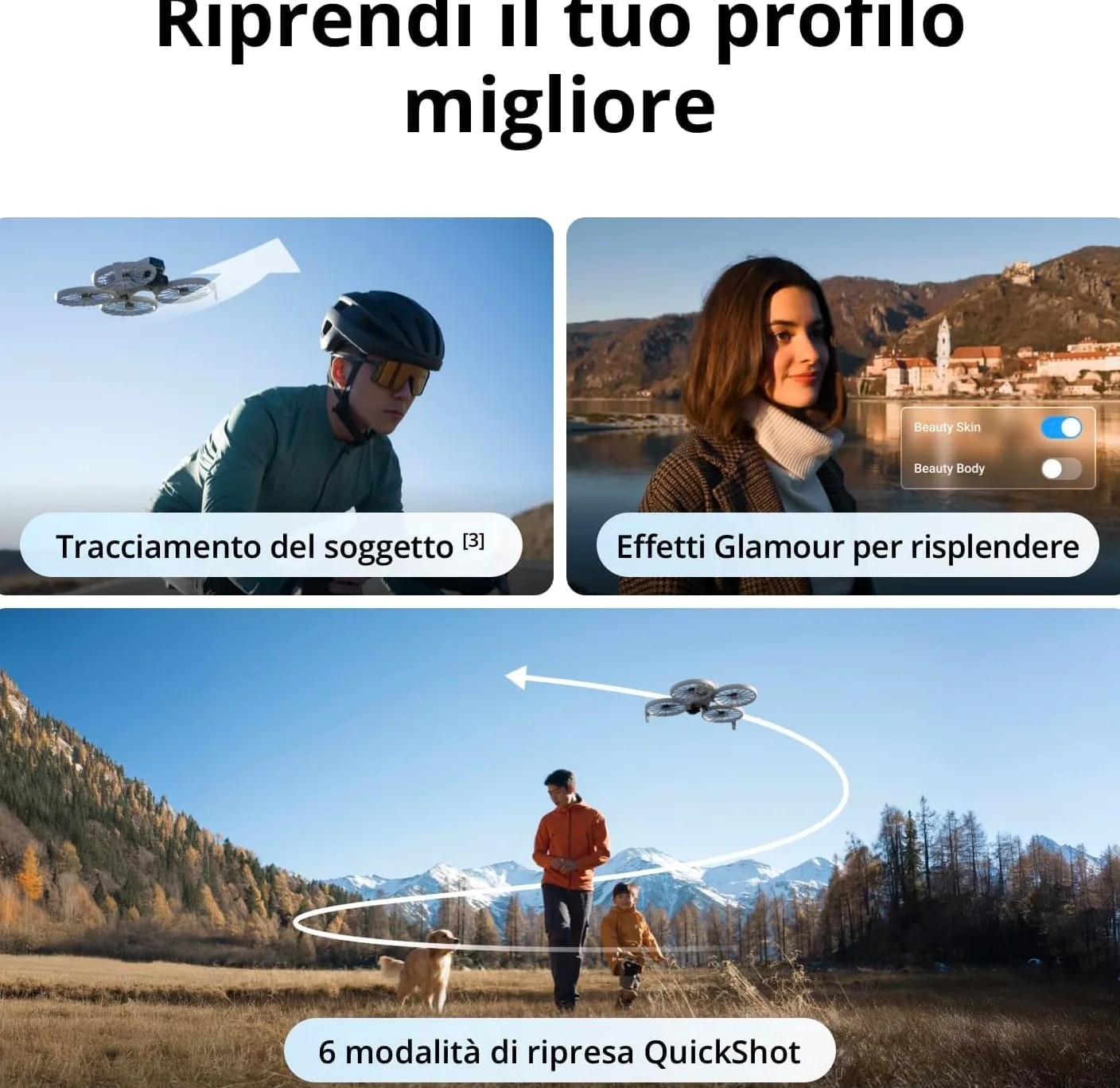 DJI Flip (RC-N3), drone con fotocamera UHD 4K per adulti, < 249 g | Gimbal 3 assi, trasmissione video da 13 km, decollo dalla mano, ritorno auto, 1 batteria, autonomia 31 min, volo intelligente