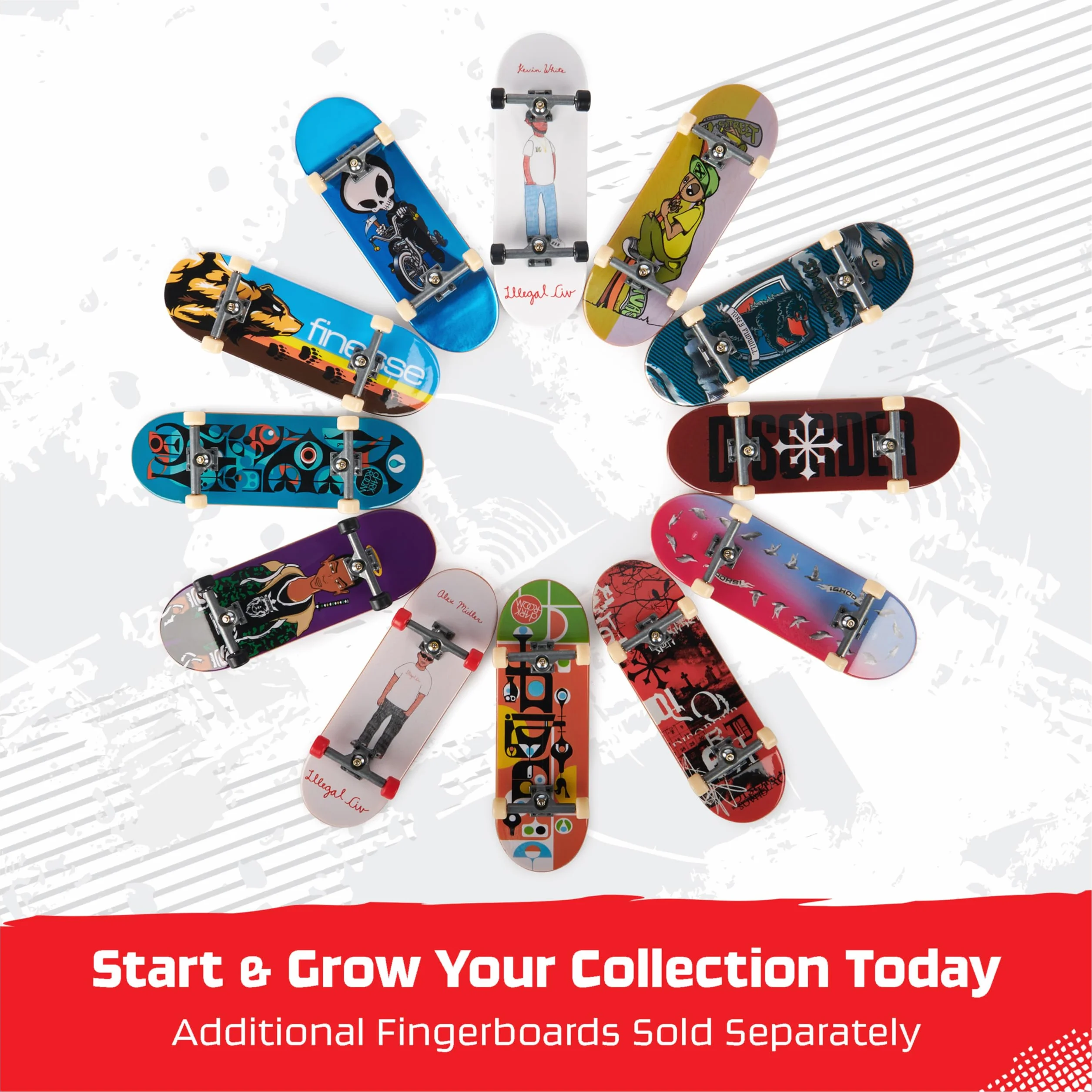 Tech Deck, Godzilla Sk8shop Fingerboard Bonus Pack, Mini Skateboard da Collezione Personalizzabili, Giocattoli per Bambini da 6 Anni in su