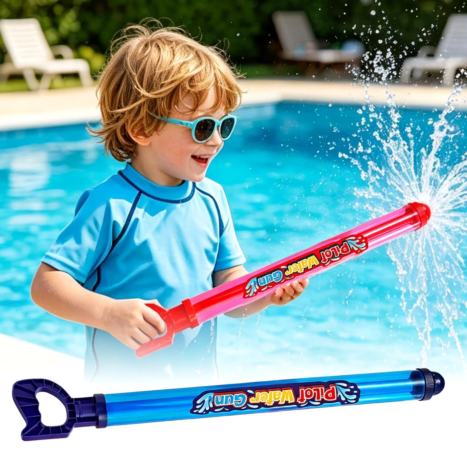 Giocattoli Spruzza Acqua 2 Pezzi di Festa Interattivo Divertente | Pistola ad Acqua Estiva per Bambini Per Maschi e Femmine Famiglia Giardino Cortile Piscina Spiaggia all'Aperto