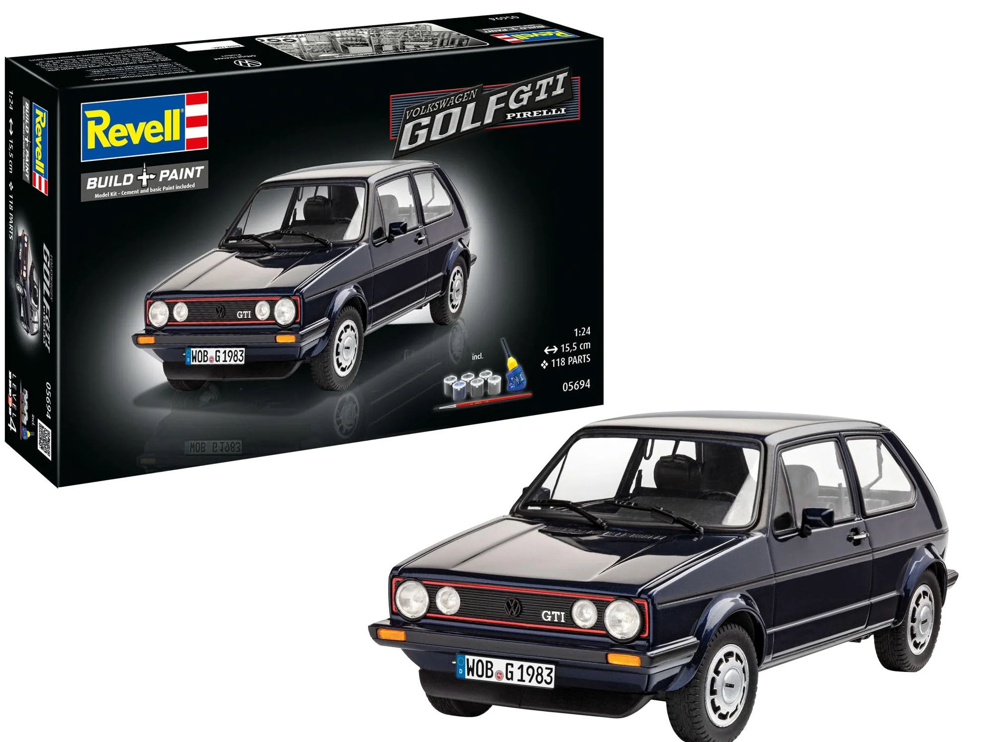 Revell-35 Years VW Golf 1 GTI Pirelli Volkswagen Modellino da Costruire, 12 - 99 Anni, Scala 1:24, Colore Nero, RV05694