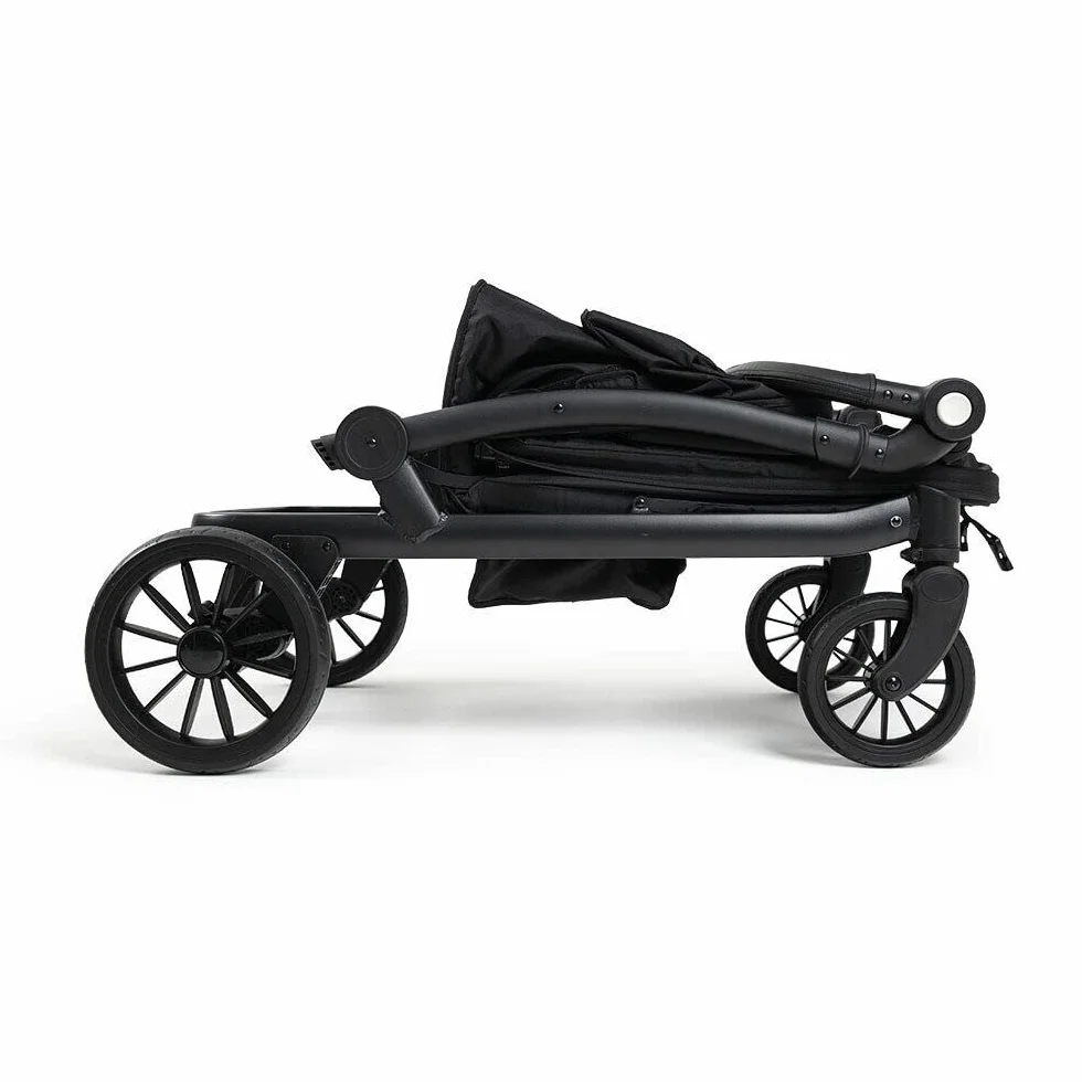 KETTLER Carrello Pieghevole COMPACT in Nero | Vassoio e Portabicchieri GRATIS | Pieghevole con Tettoia Solare | Salvaspazio | Maneggevole e Facile da Guidare | Capacità di Carico 70 kg | 1-2 Bambini