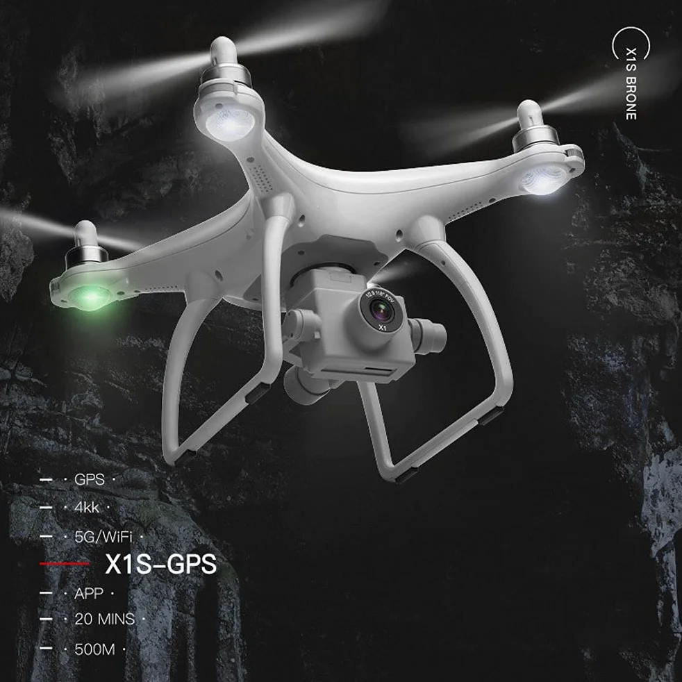 GuyAna Drone GPS Senza spazzole con Telecomando Fotografia Aerea HD WiFi Modello di Aereo a Quattro Assi Aeroplano Trasmissione di Immagini 5G Regali di Aerei RC per Bambini e Adulti