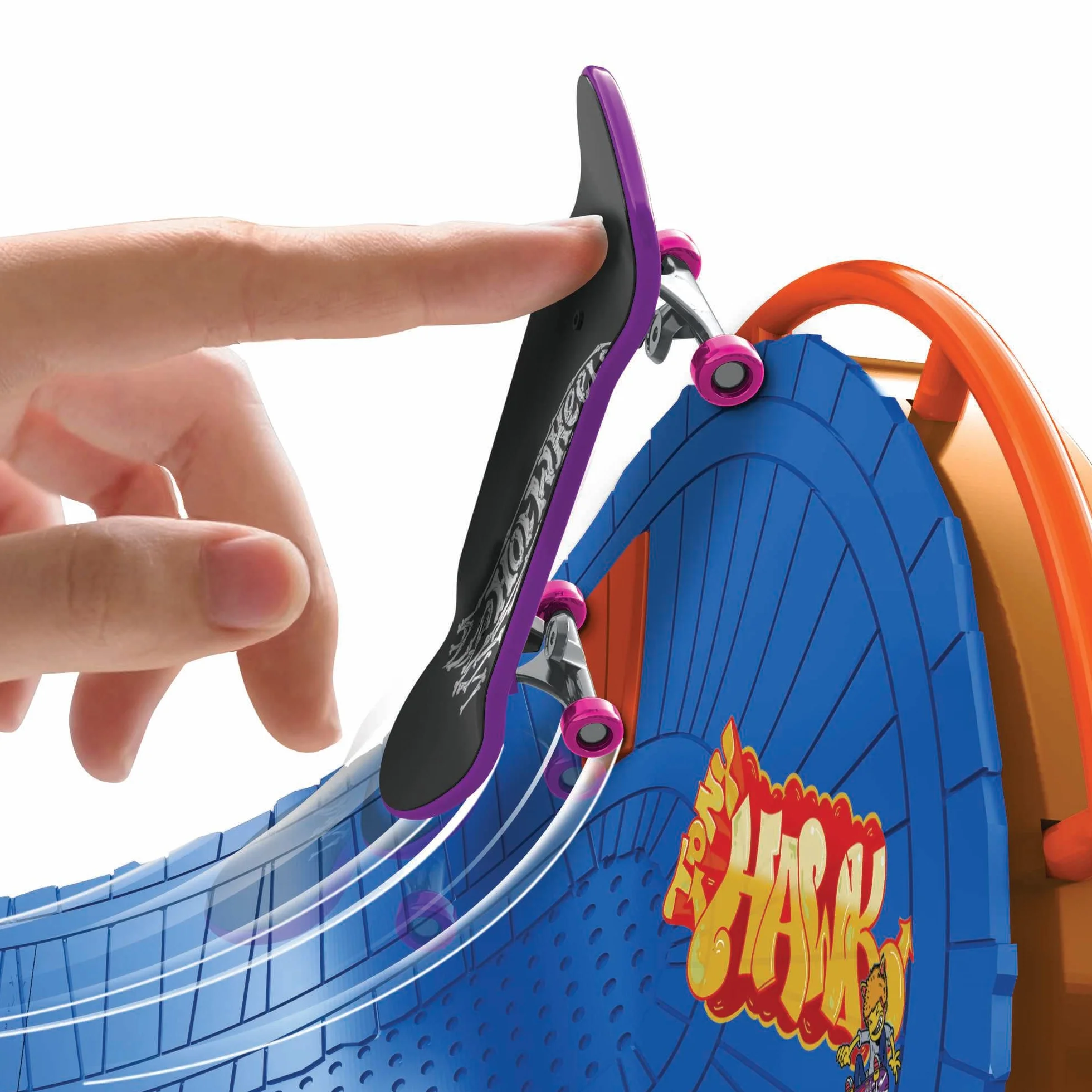 Hot Wheels Skate - Set parco Divertimenti Skateboard, include 1 fingerboard Tony Hawk in esclusiva e 1 paio di scarpe da skate, con suoni attivati dai bambini, giocattolo per bambini, 5+ anni, HGT95