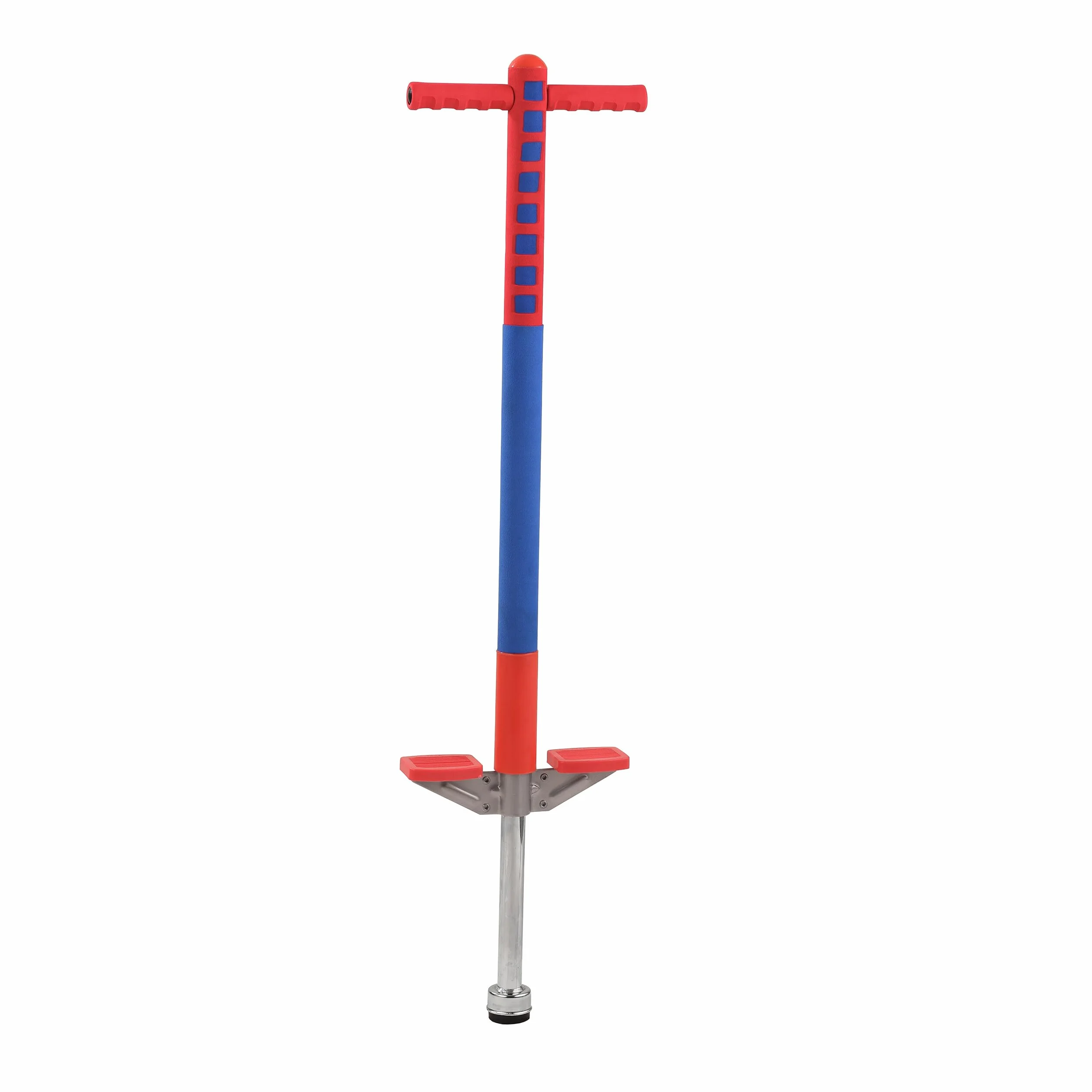 Relaxdays Pogo Stick, per Bambini, Bastone Elastico Fino a 35 kg, Imbottito, rutschfest, Acciaio Inossidabile, Blu/Rosso
