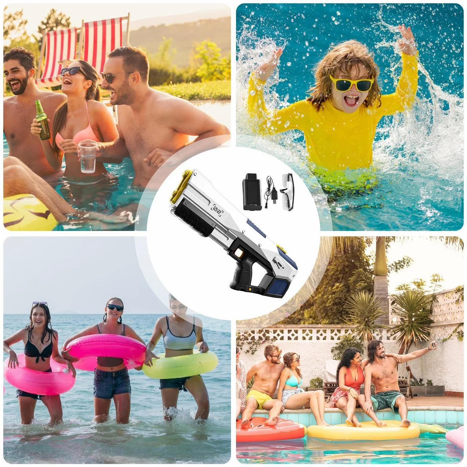 Pistola ad acqua per bambini Potente a lunga distanza automatico | Giocattoli spara acqua per esterni per Cortile, Spiaggia, Piscina, Viaggio, Vacanza, , Prato, Campeggio,