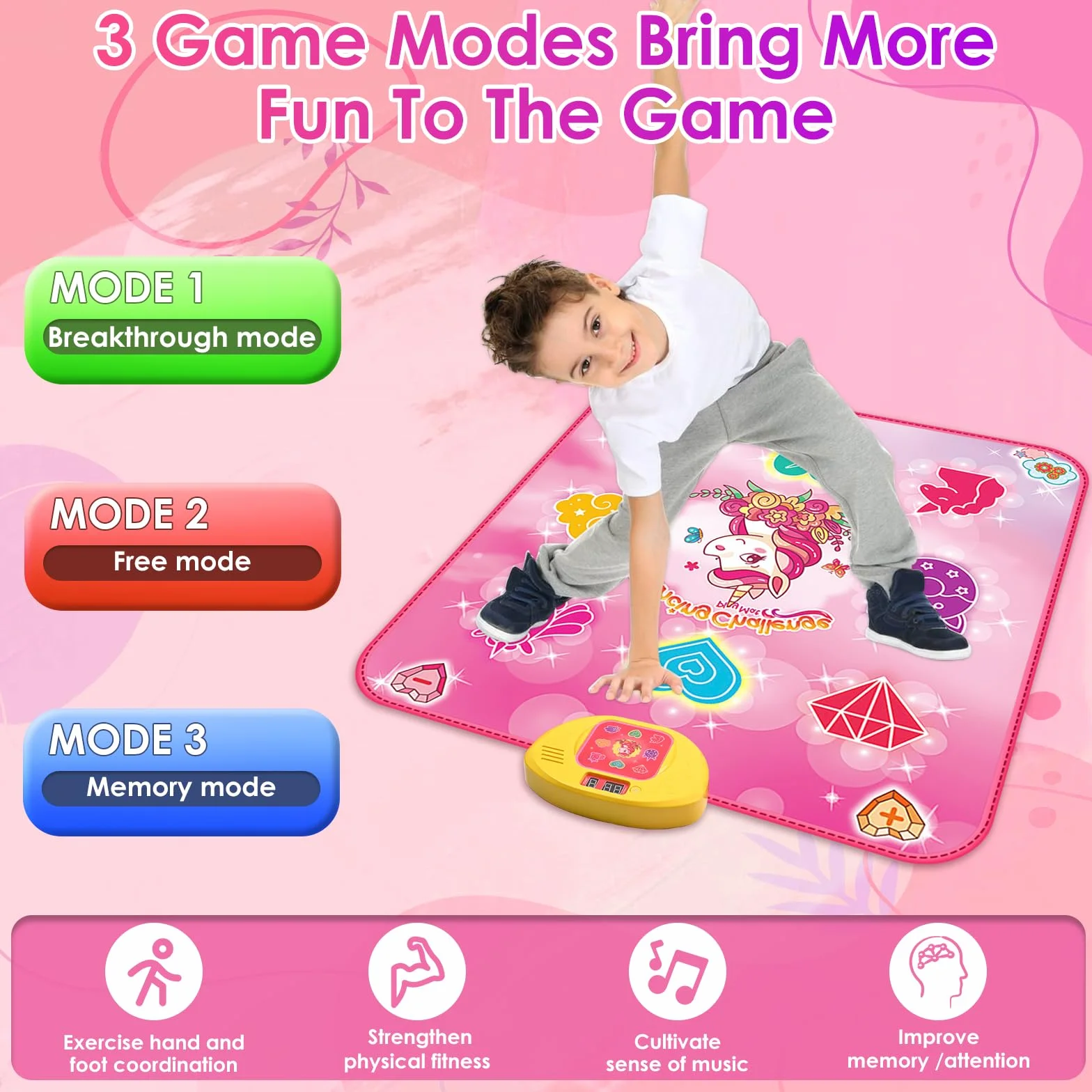 ZWOOS Tappetino da Ballo per Bambini 3-12+ Anni, Tappetino Musicale Elettronico Giocattolo Regalo