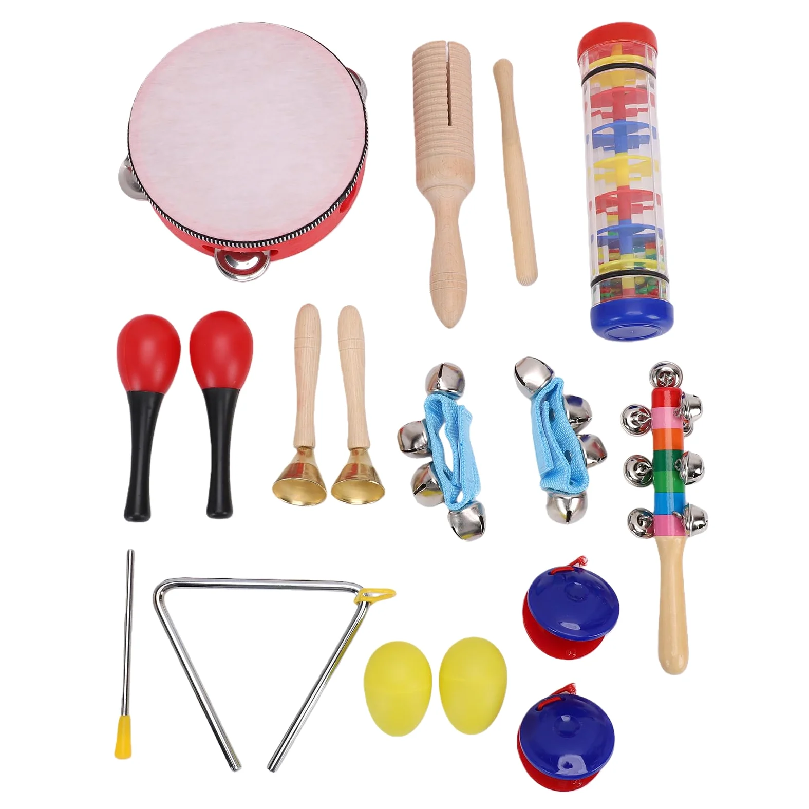 Strumenti Musicali per Bambini, Set di Percussioni da 10 Tipi con Tamburello, Maracas e Battagli per Ragazze e Ragazzi di 3-8 Anni