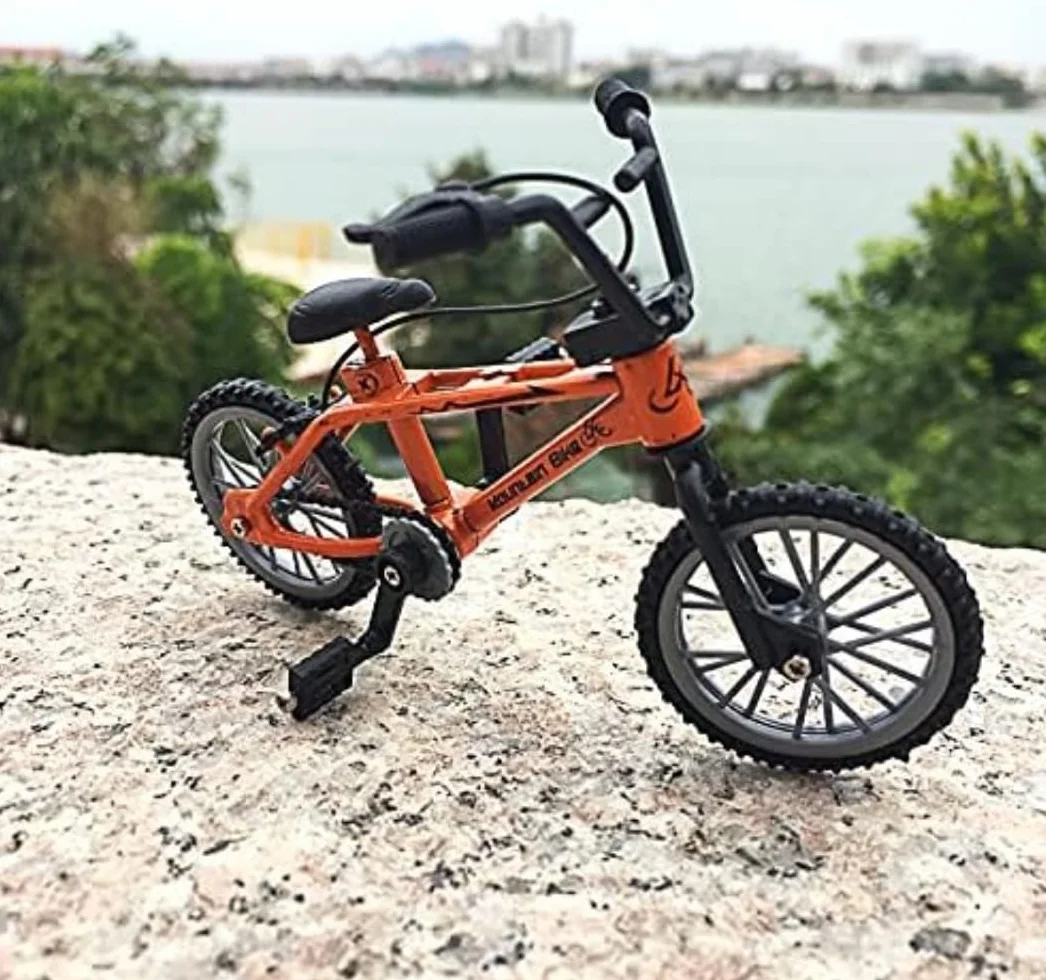 Bicicletta da Dito Finger Mountain Bike Bici da Dito Modello Mini Bmx in Lega Creativa Finger Bike per Gli Amanti Della Bicicletta, Ragazzi Ragazze Regalo, Arancione