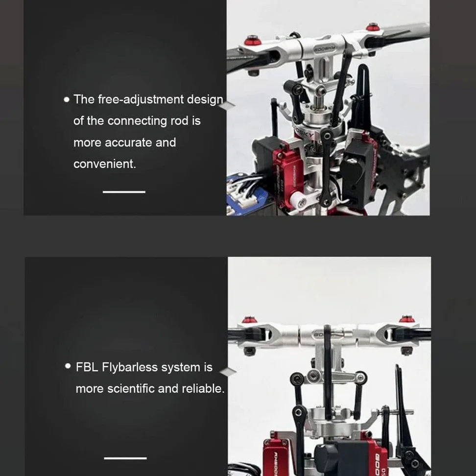 GuyAna Elicottero RC per Adulti Doppi Motori brushless Direct-Drive 6CH Elicotteri RC Regolatore di Volo Regolabile, Motore Digitale con Denti Interamente in Metallo Aereo telecomandato 3
