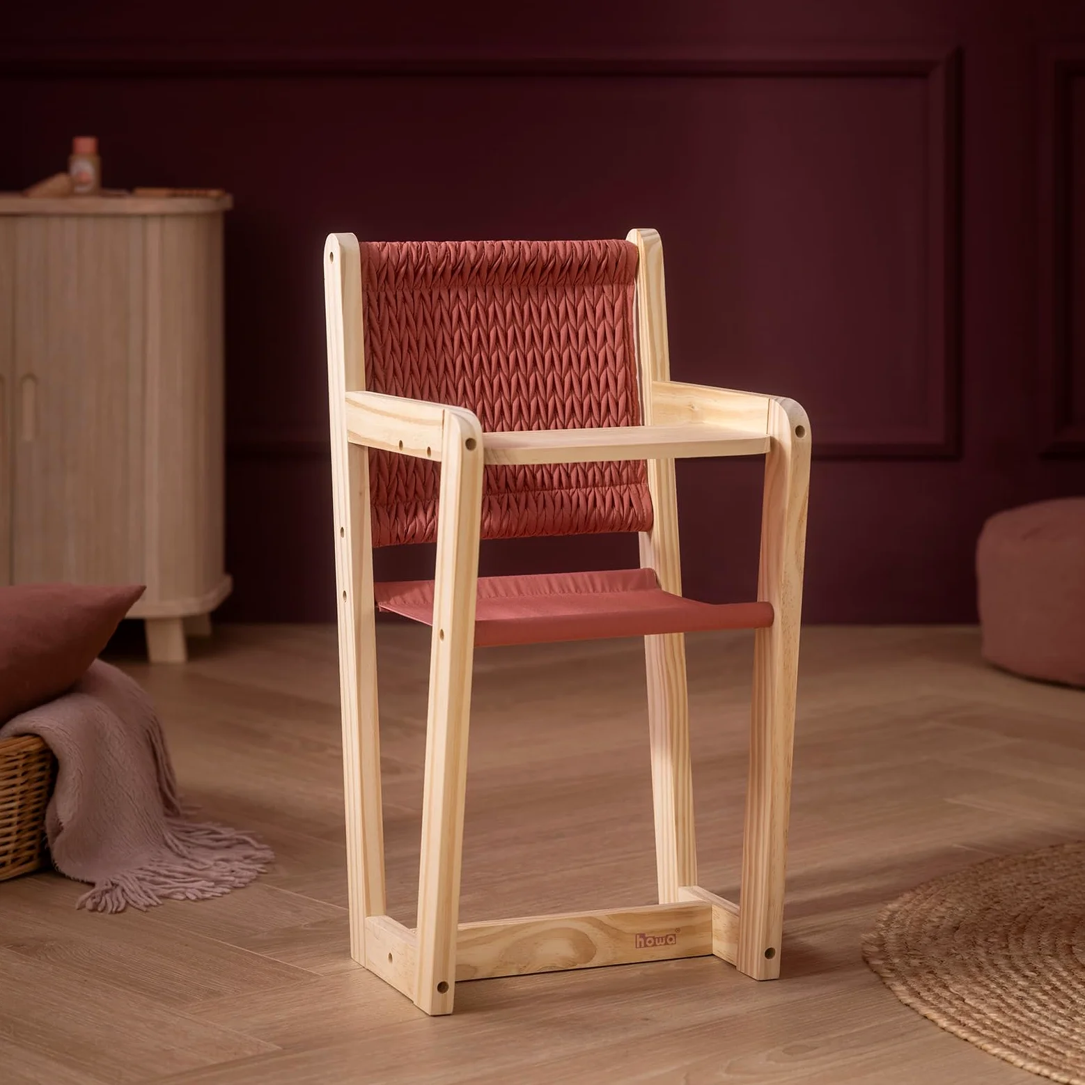 howa Seggiolone in legno per bambole fino a 50 cm, Grace 2870 | Mobile giocattolo per bambole, seggiolone per bambole fino a 50 cm