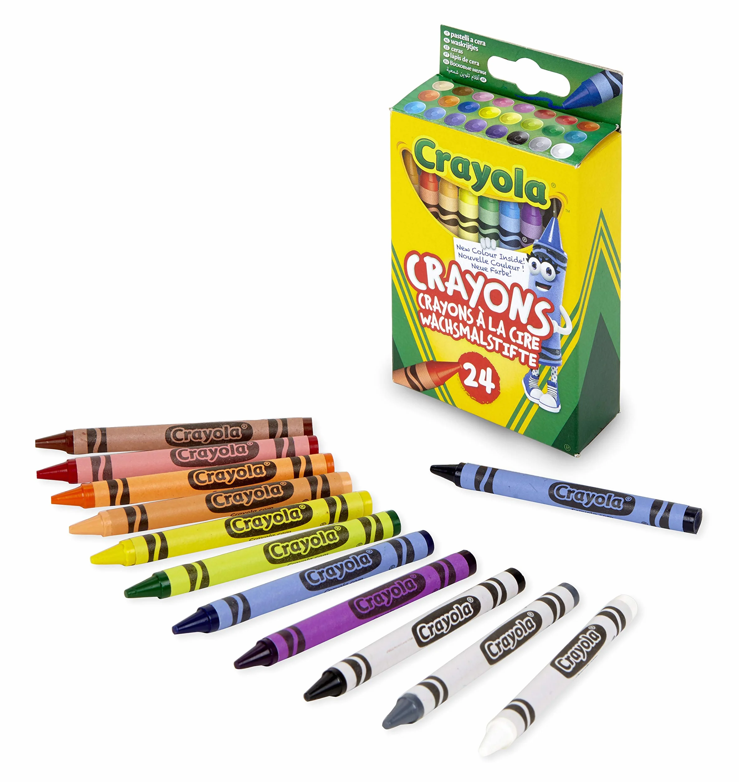 CRAYOLA - Pastelli A Cera, Crayon, Confezione Da 24 Pezzi, Per Scuola E Tempo Libero, 24 Colori Assortiti, 0024, Realizzati con energia solare