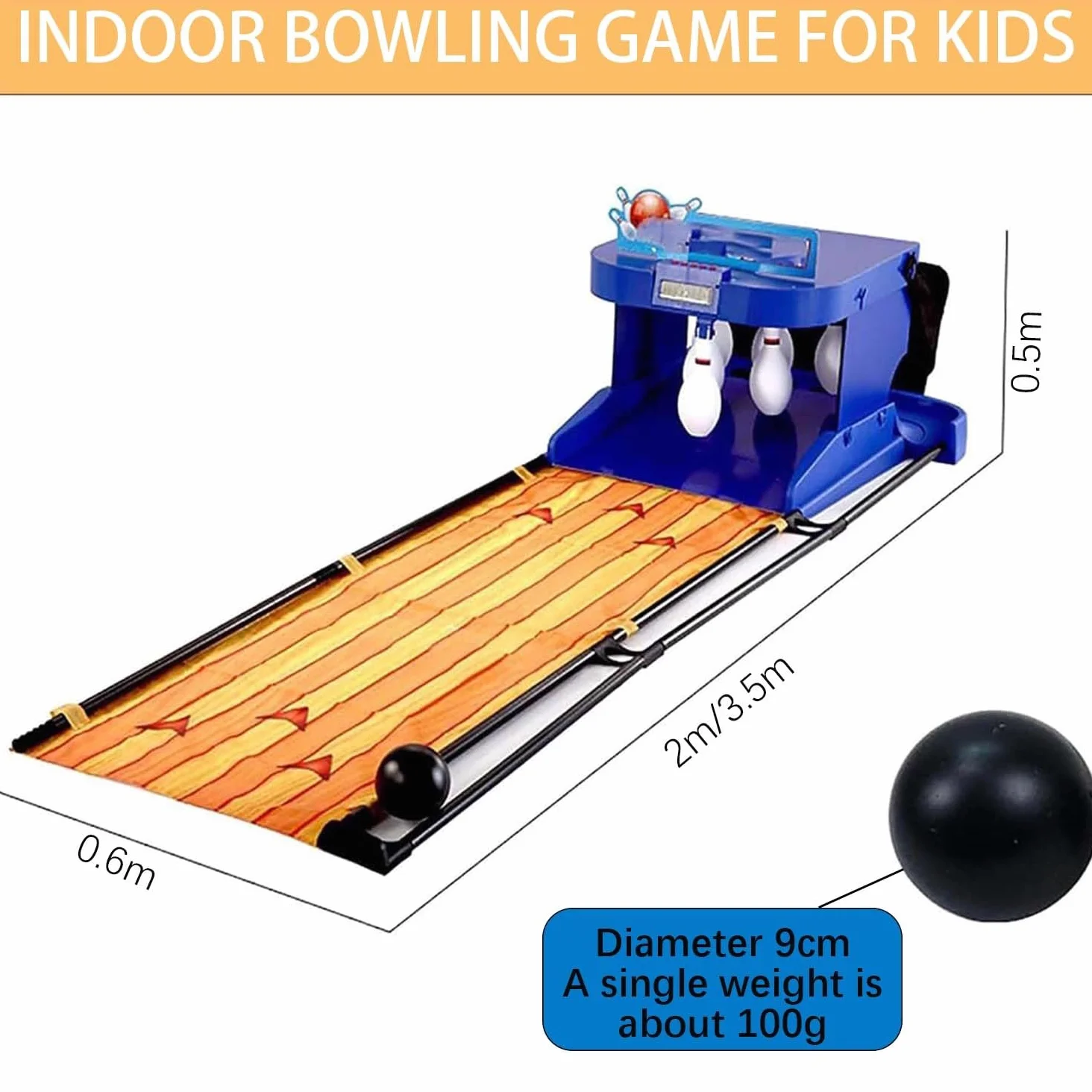 Pista Da Bowling Per La Casa, Set Da Bowling, Gioco Di Bowling Elettronico, Console Per Giochi Sportivi Di Bowling Per Interni, Reset Automatico/Effetti Sonori Di Simulazione(3.5m)