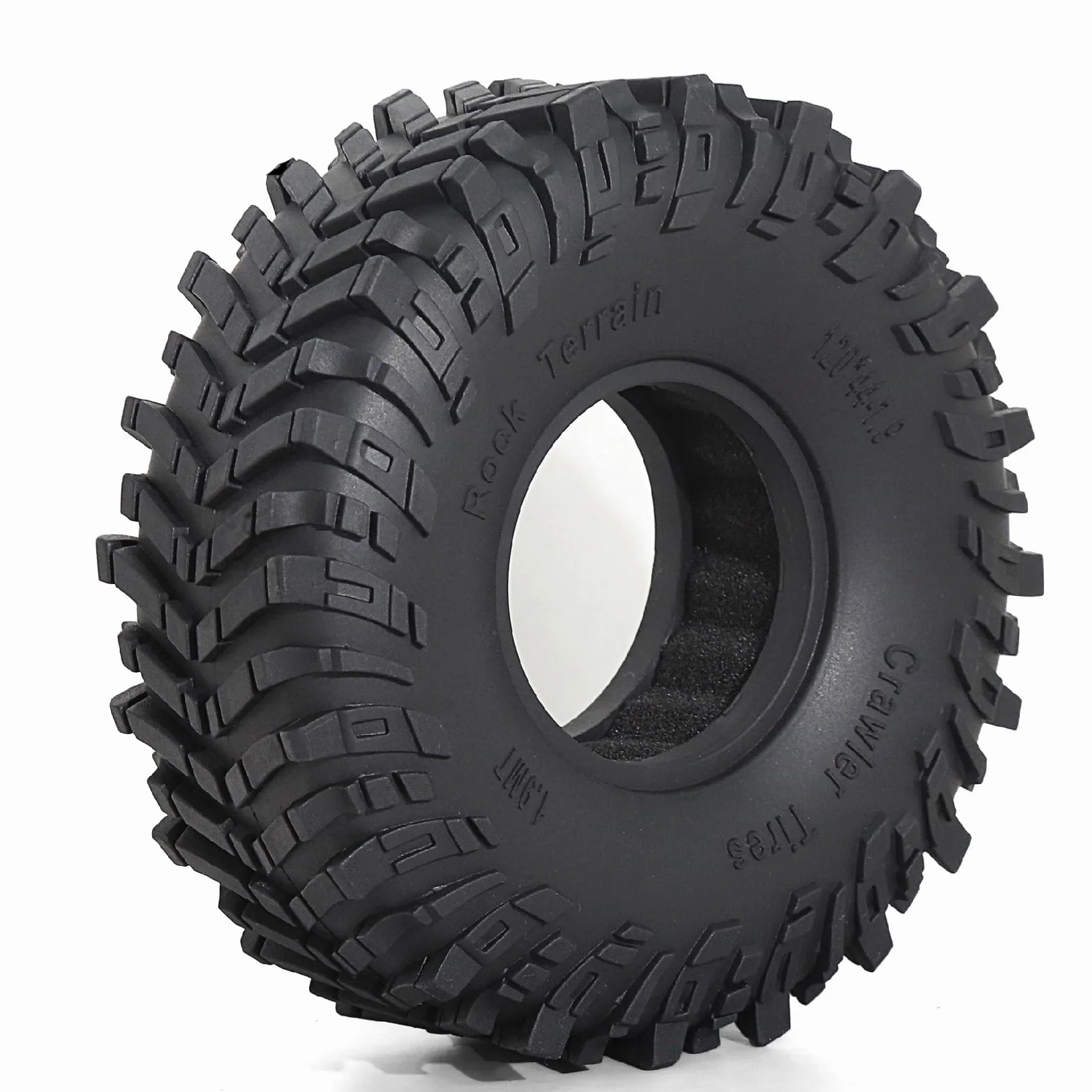 KINGCOO Pneumatici per auto RC, 4 pezzi, in gomma da 1,9 pollici, 120 x 44 mm, per scala 1:10, RC Rock Crawler, parti di aggiornamento per Axial SCX10 D90 TRX4 TRX6 RBX10 Tamiya Gen8 VS4-10 FCX10