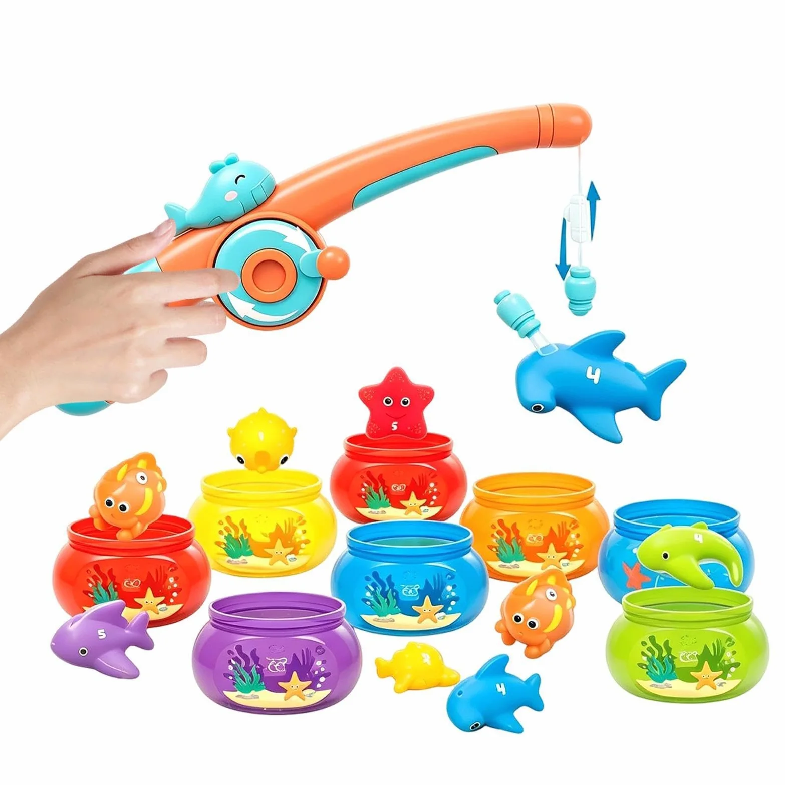 da pesca, giochi educativi acquatici colorati | Giocattoli da pesca magnetici per giochi da tavolo all'aperto, bagno, piscina e viaggi