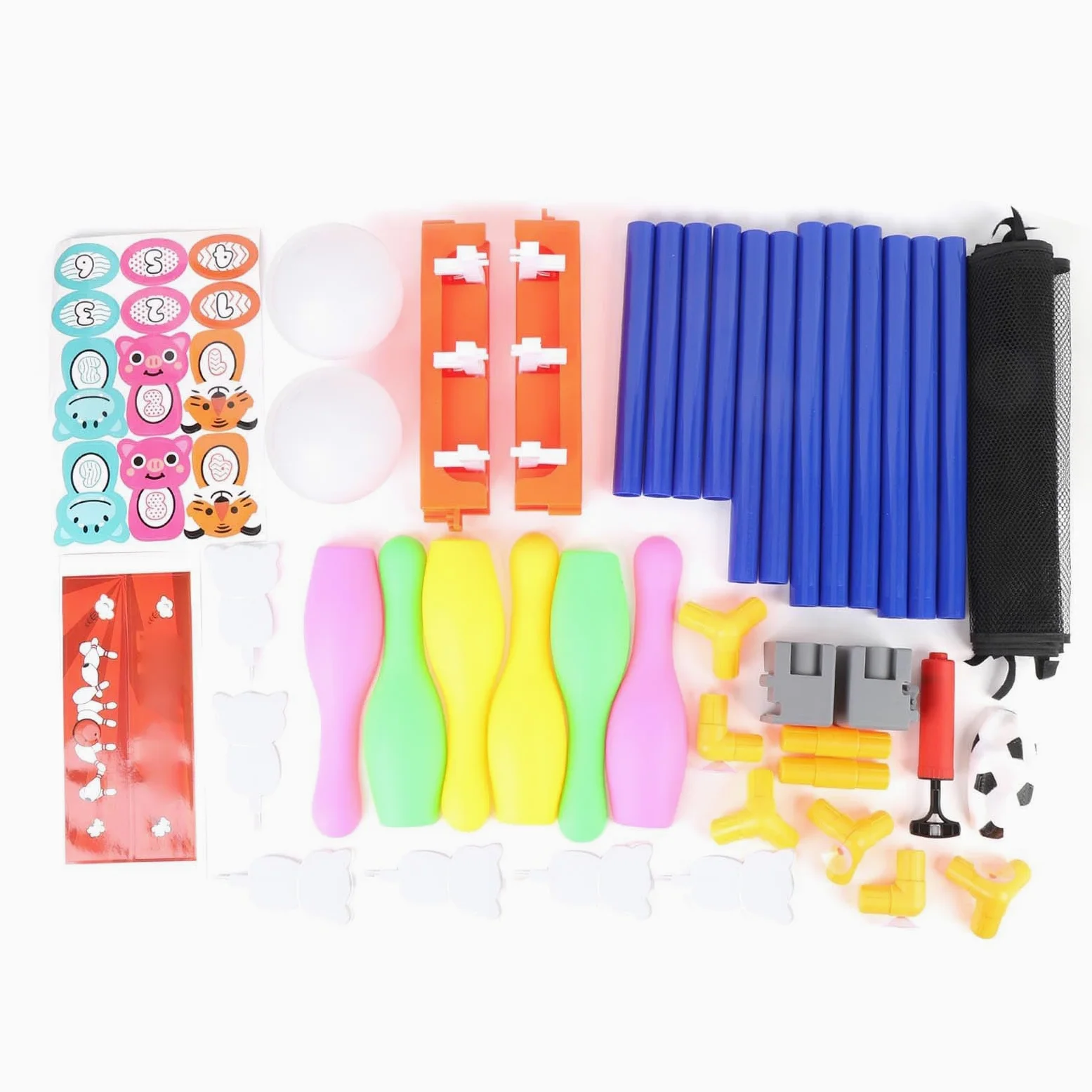 YUYTE Set Giochi Calcio e Bowling 2 in 1 per Bambini con Birilli Luminosi