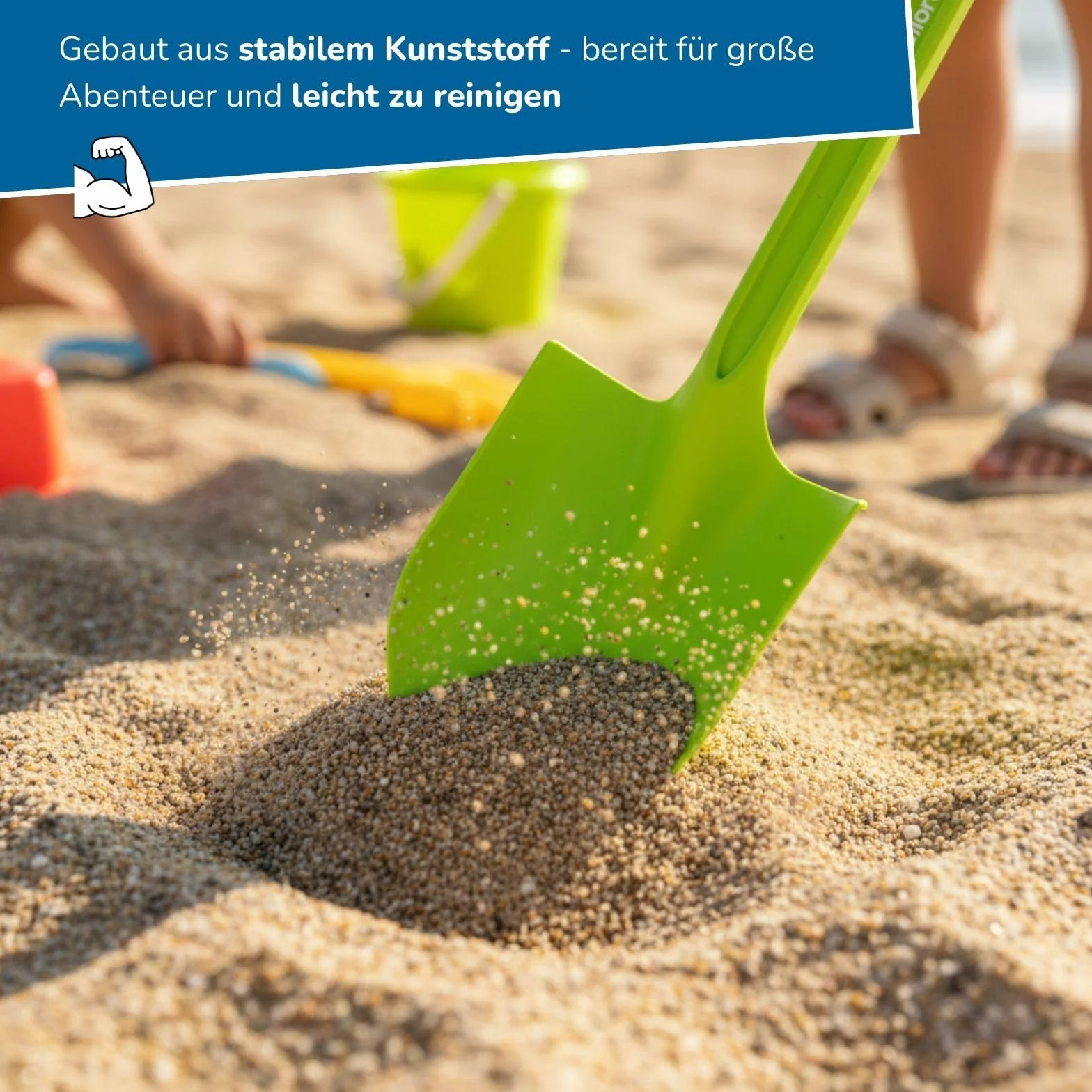 alldoro 60157 XXL Pala appuntita attrezzi da giardino per bambini sabbiera spiaggia in plastica 63 cm di lunghezza