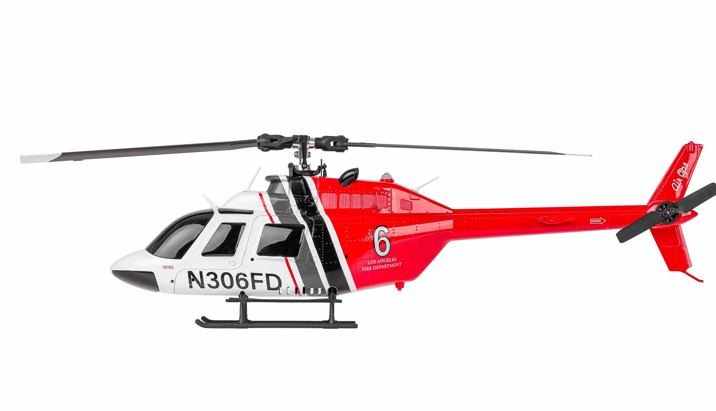 Amewi Bell 206 PRO brushless CP Elicottero 6 canali 6G RTF RC telecomandato, bianco/rosso