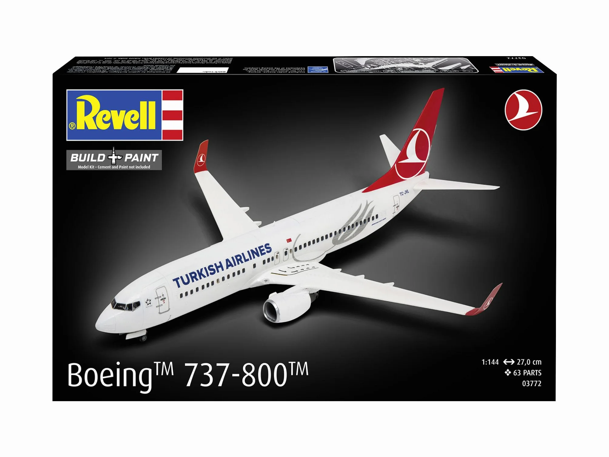 Revell 03772 Boeing 737-800 Turkish Airlines 1:144 Model Kit