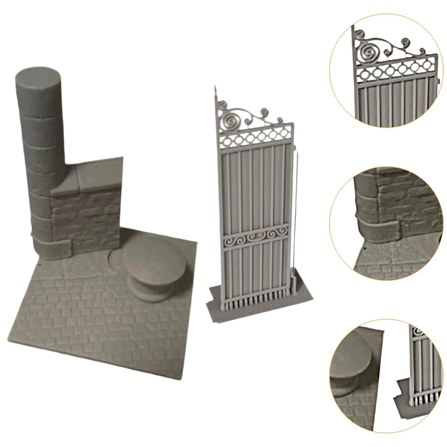1/35 Modello Fai da Te di Cancello E Muro in Resina per Modelli Architettonici Accessori Fai da Te