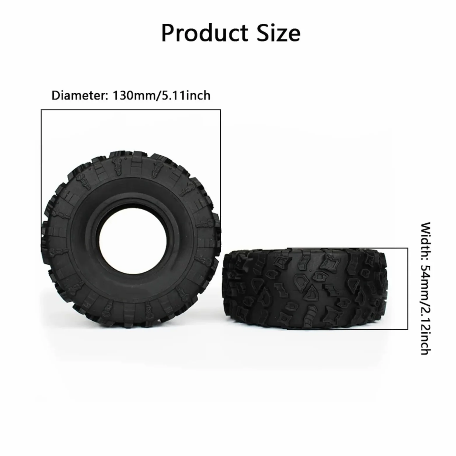 RC Pneumatici Ricambi Per 4 Pezzi 130 * 54 Mm Diametro 2 Pollici Pneumatici Pelli Telecomando Per Arrampicata Accessori Per Auto E Aggiornamenti Sostituzione Riparazione