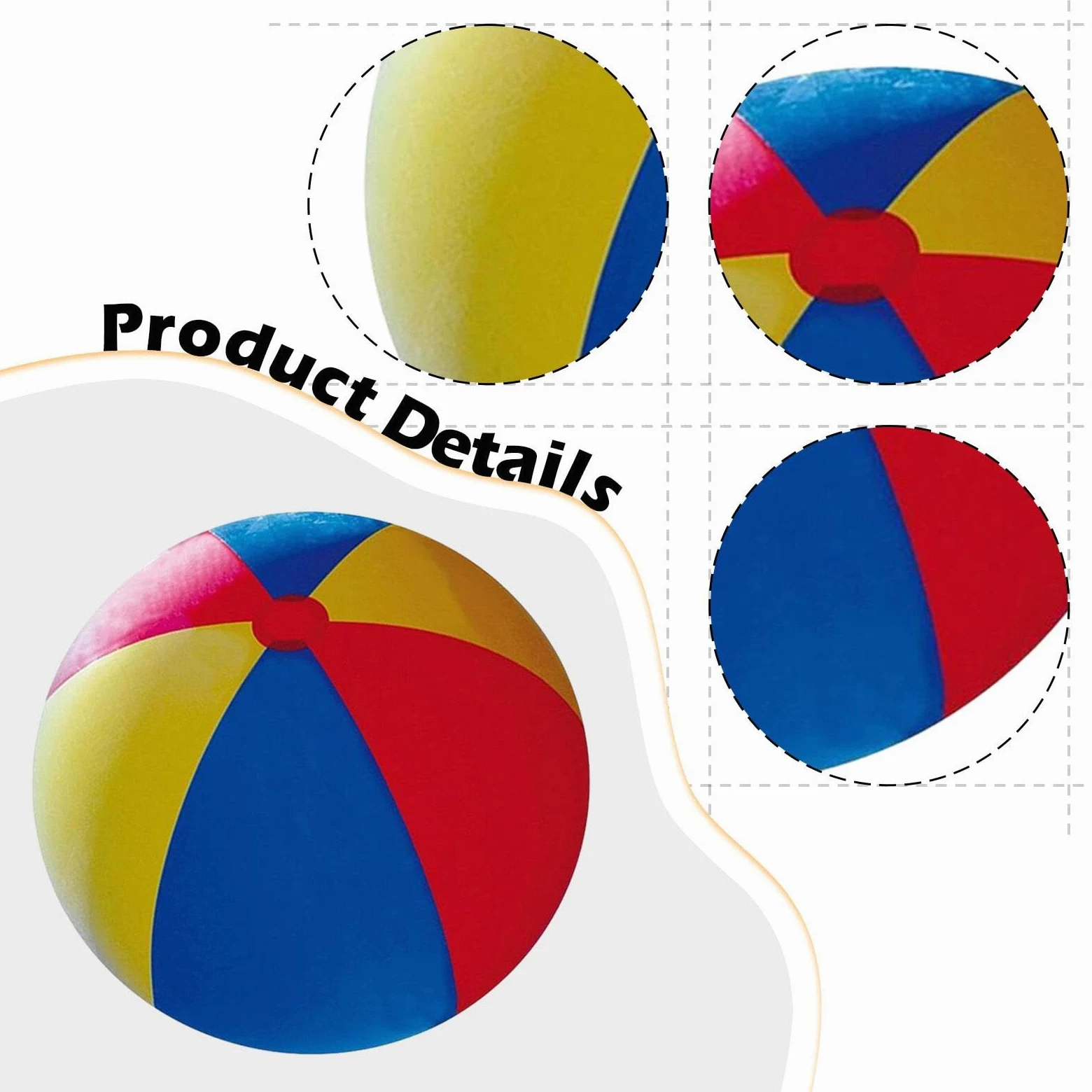 Pallone da Spiaggia Gonfiabile, Gioco da Giardino, Giocattolo Acquatico Estivo, Enorme, Pieghevole, Facile da Trasportare, Divertimento All'aperto, 120 cm