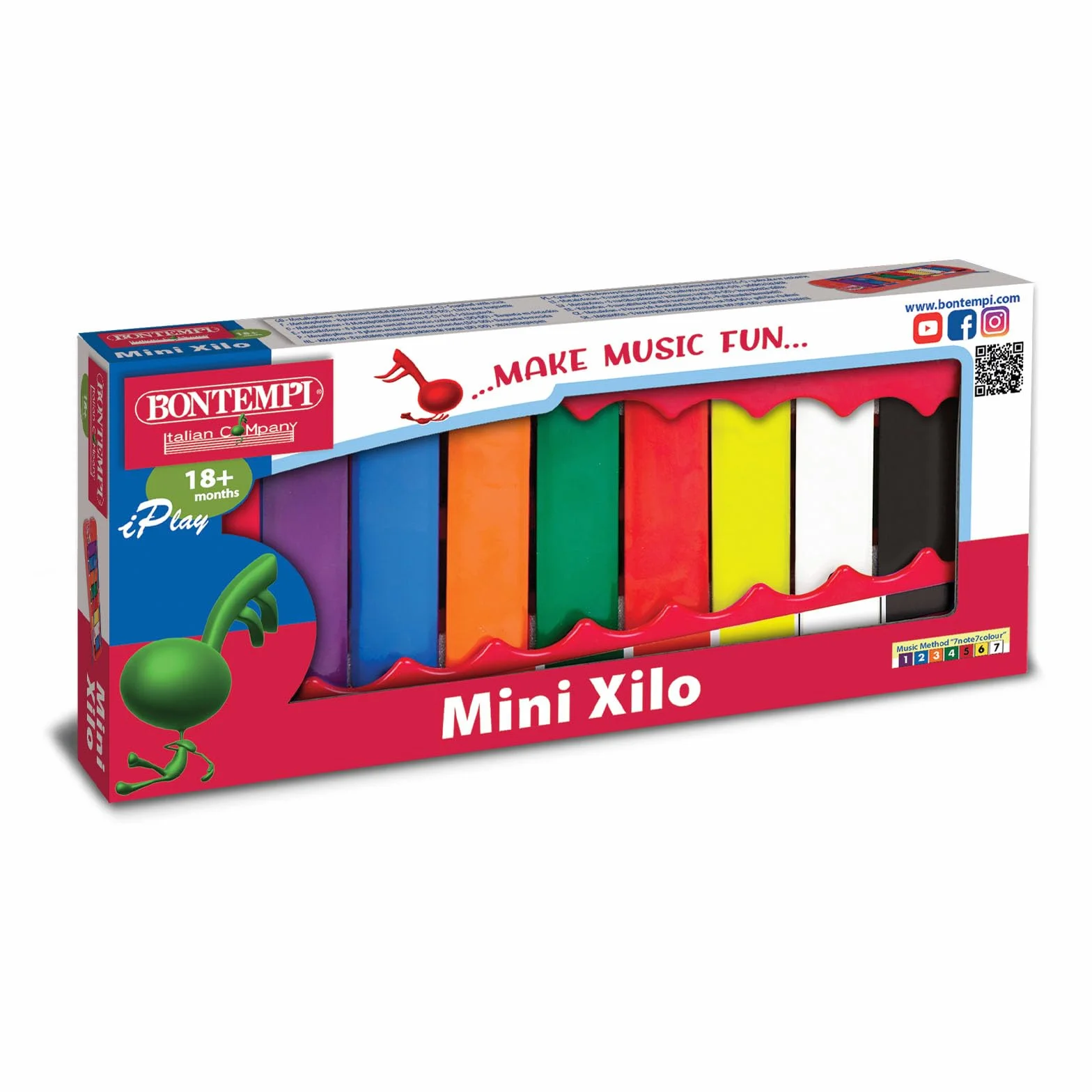 Bontempi | ColorBox XyloTunes - Xilofono 8 Note Colorate in Scatola per un'Esperienza Musicale Indimenticabile, 240x105x20 mm