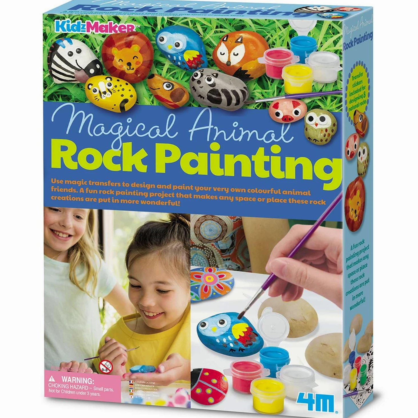 4M 404756 KidzMaker Paint Your Own Garden Rock, Multi Colour