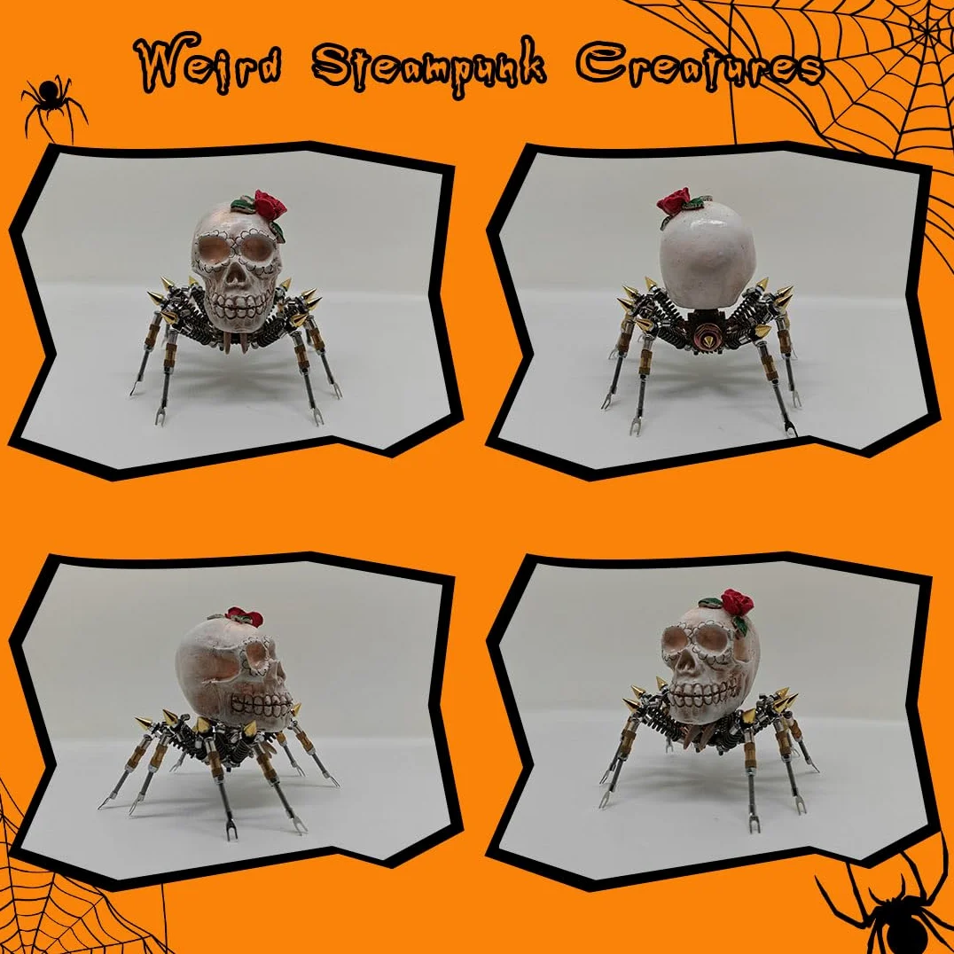 Puzzle 3D di Halloween con ragno in metallo, figura di Halloween creativa per tutta la famiglia, giocattolo decorativo di Halloween da montare (200 pezzi)