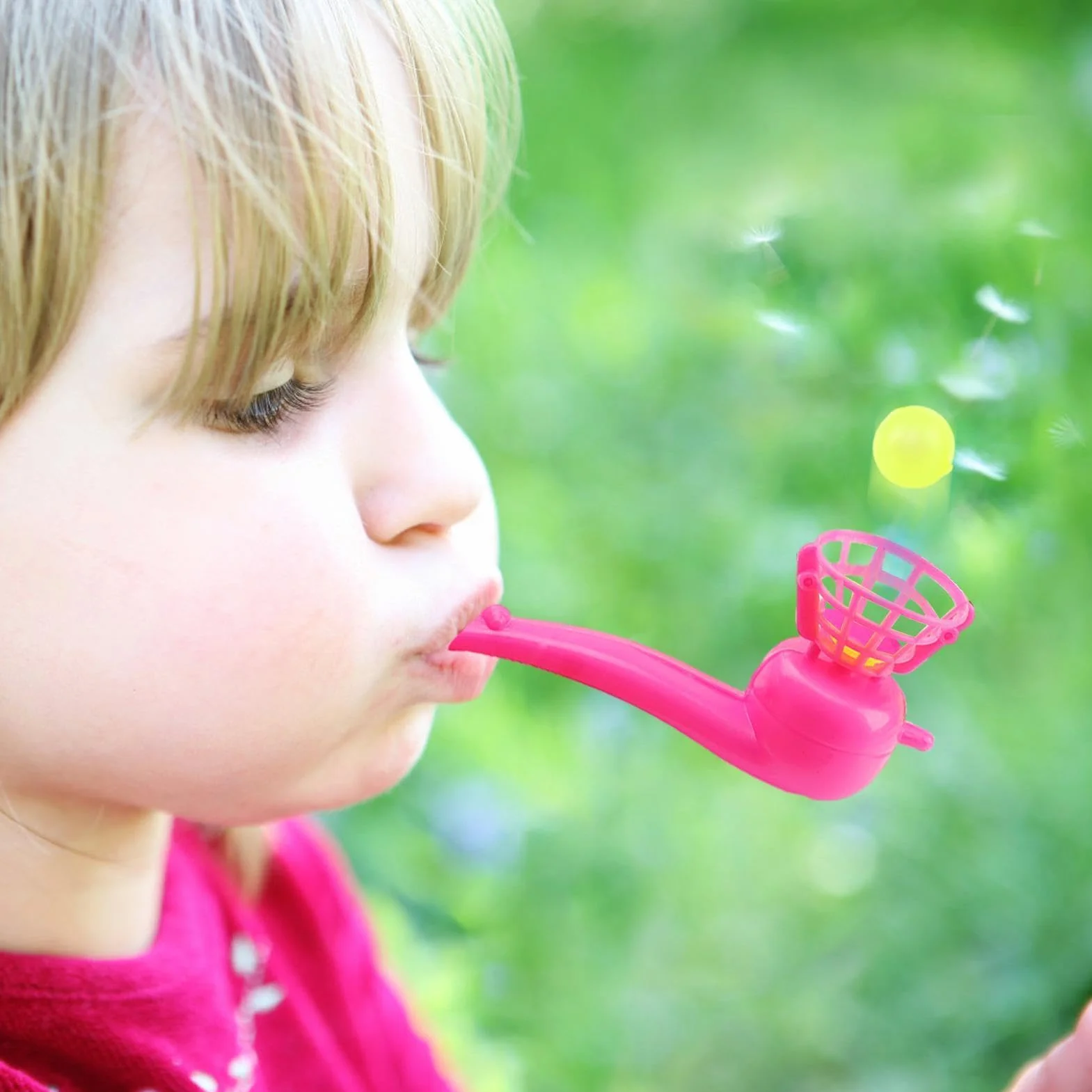 Generico Gioco Con Pipa A Sfera Galleggiante - Giocattolo Con Pipa Galleggiante Antistress Controllo Educativo Della Respirazione Gioco Classico Con Palla Galeggiante Per Bambini Regali Per Feste