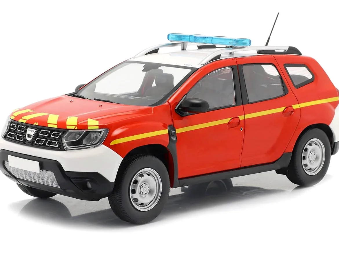 solido S1804605 1:18 2021 Dacia Duster MK2-SDIS Auto in miniatura da collezione, rosso/blu