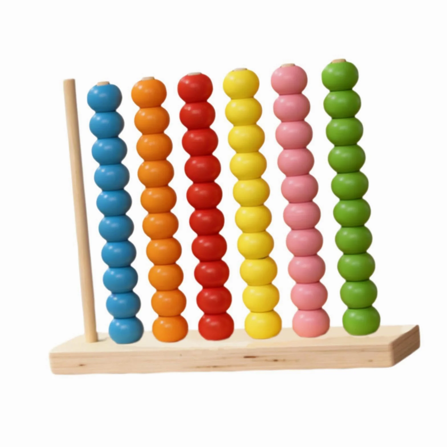 MagiDeal Gioco di conteggio impilabile con perline di legno per smistamento dei colori, gioco di coordinazione per bambini da 1 a 3 anni, 21.5x6x20 Cm