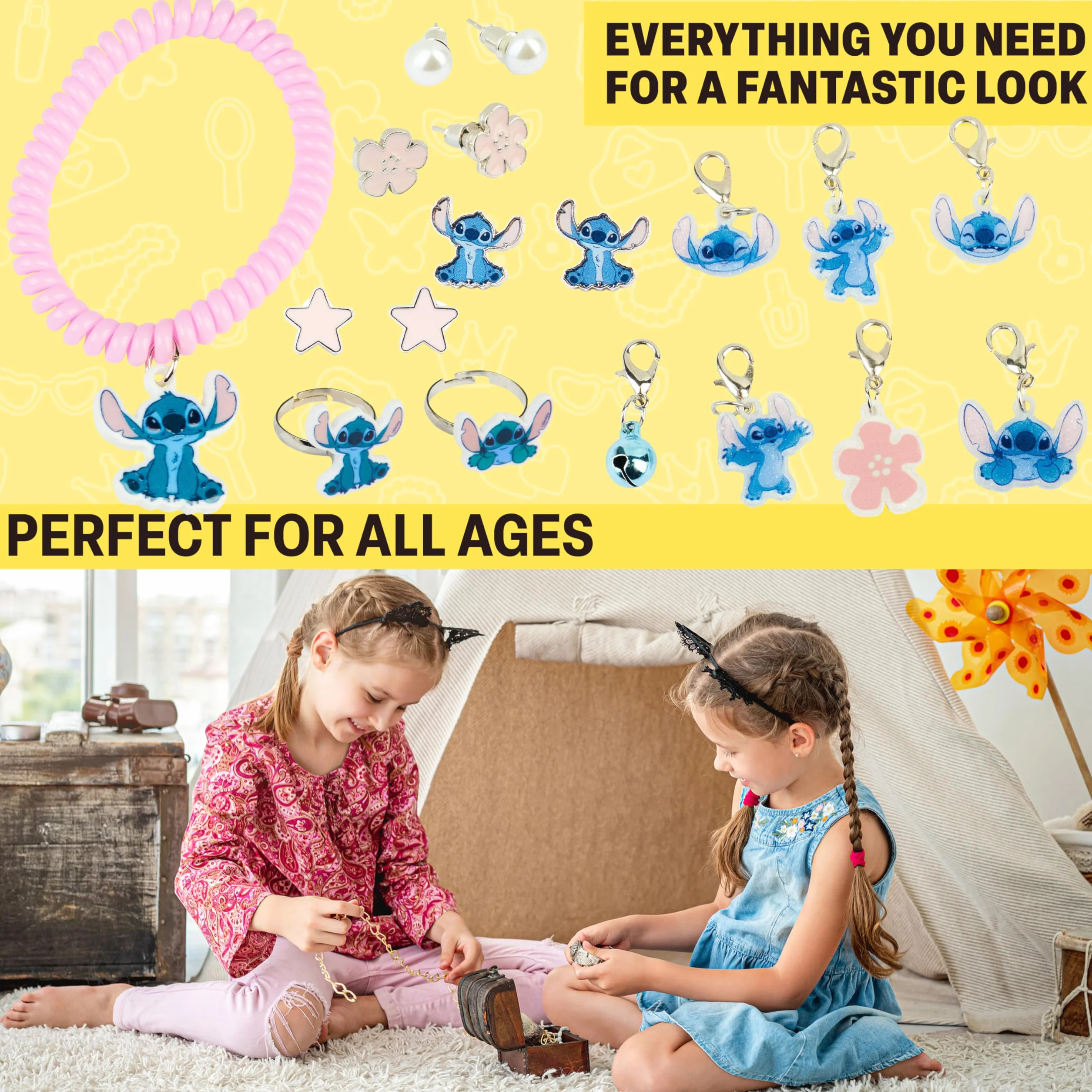 Get Trend Disney Stitch Calendario Avvento 2025 Ragazza, Accessori Capelli e Gioielli, Mollette Capelli Scrunchies, Xmas Regalo Ragazza (Lilla Stitch)