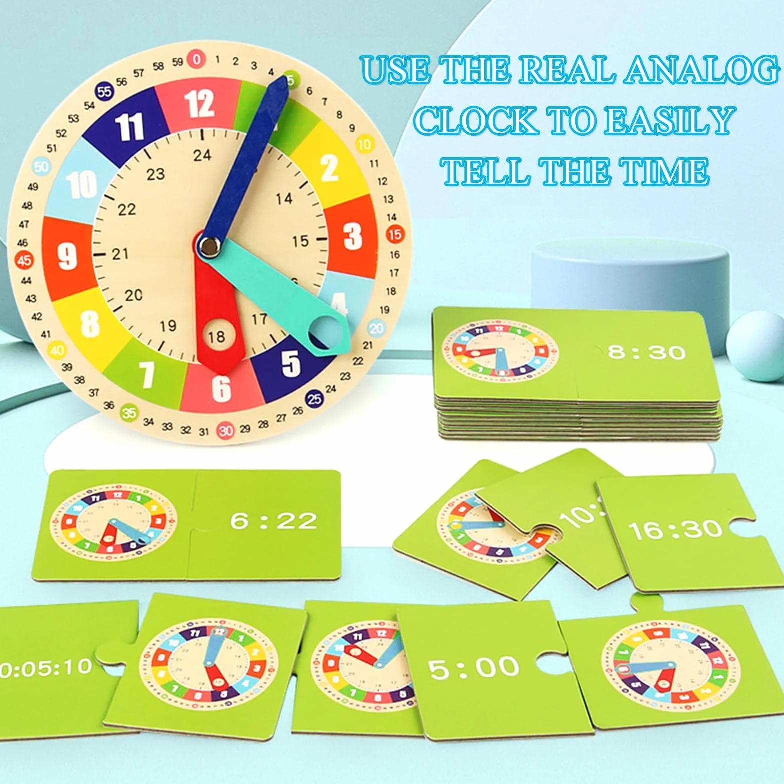 Orologio Didattico Montessori,Orologio per Bambini,Orologio Didattico per Bambino,Orologio per Imparare a Leggere L'ora,Educativo e Montessori,Apprendimento Precoce,Regalo Didattico