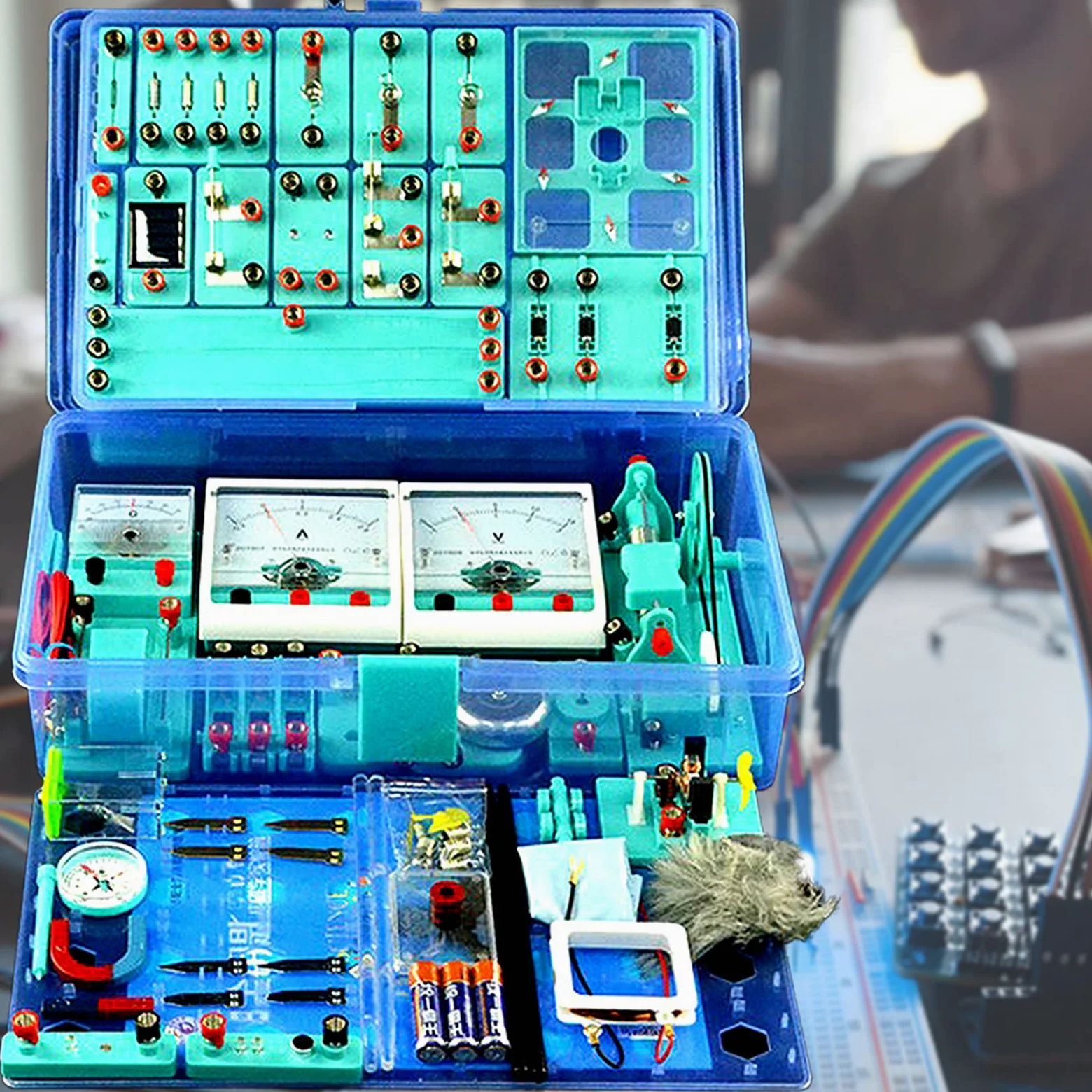Kit di Esperimenti per Circuiti Elettrici di Fisica, Elettricità e Magnetismo Esperimento Kit con 95 Accessori per Circuiti, Giocattoli Educativi, Sviluppa Le Capacità Intellettuali