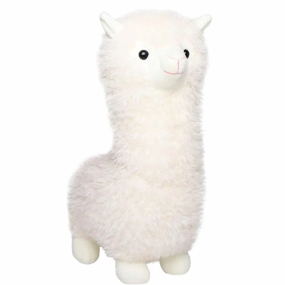 Stand alpaca peluche, alpaca bianco coccolone, lama peluche regalo per i bambini ragazze amanti