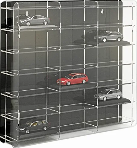 SORA Vetrina espositiva per modellini auto in scala 1:43 con pannello posteriore nero