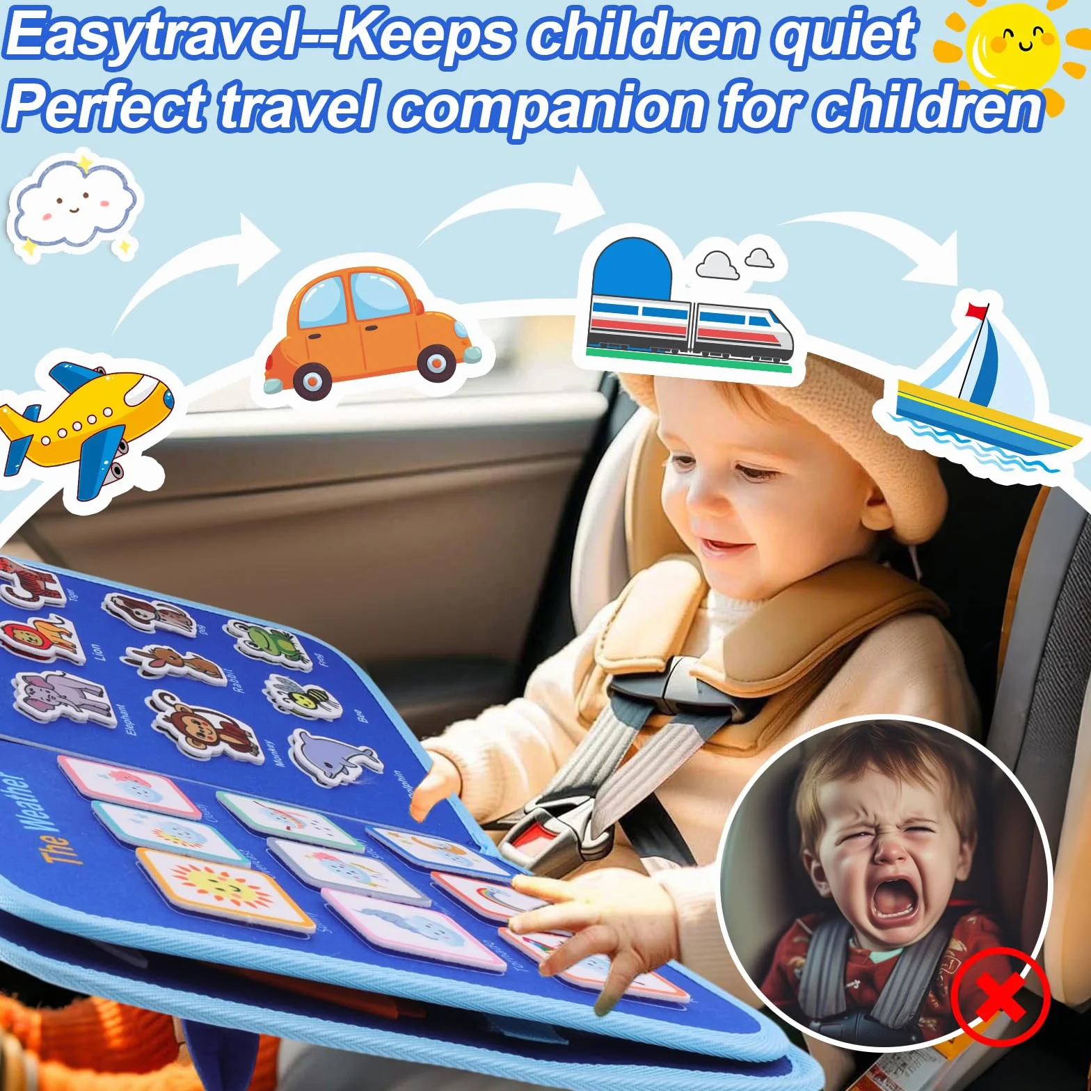 Libro Montessori Interattivo Busy Board Valigetta Sensoriale Bambini Giochi Educativi